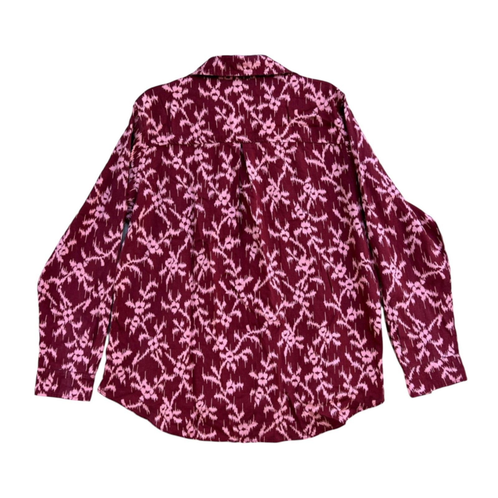 Other Knox Rose - Women's Long Sleeve Button-Down Shirt Top - Red Size L / US 10 / IT 46 - 3 Thumbnail