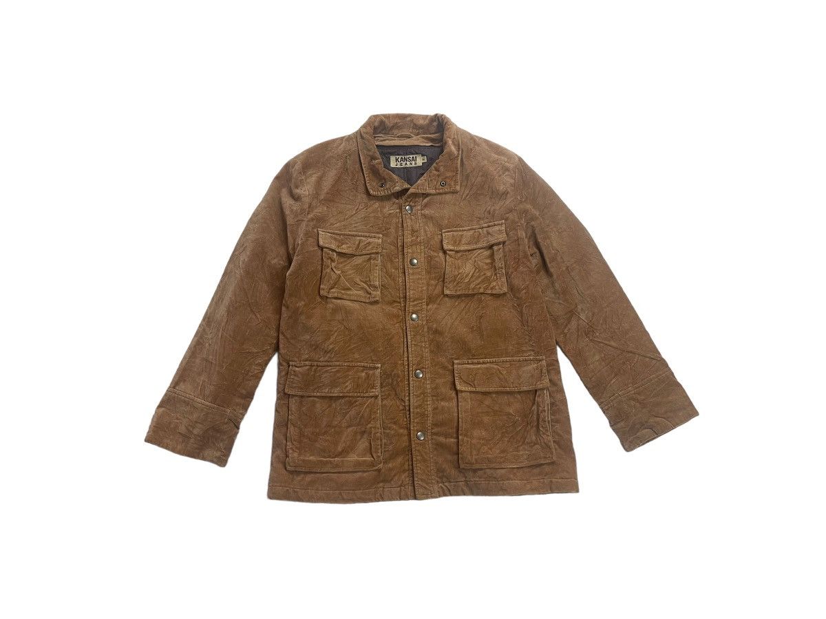 image of Kansai Yamamoto Vintage Kansai Jeans Jacket Streetwear in Brown, Men's (Size Medium)