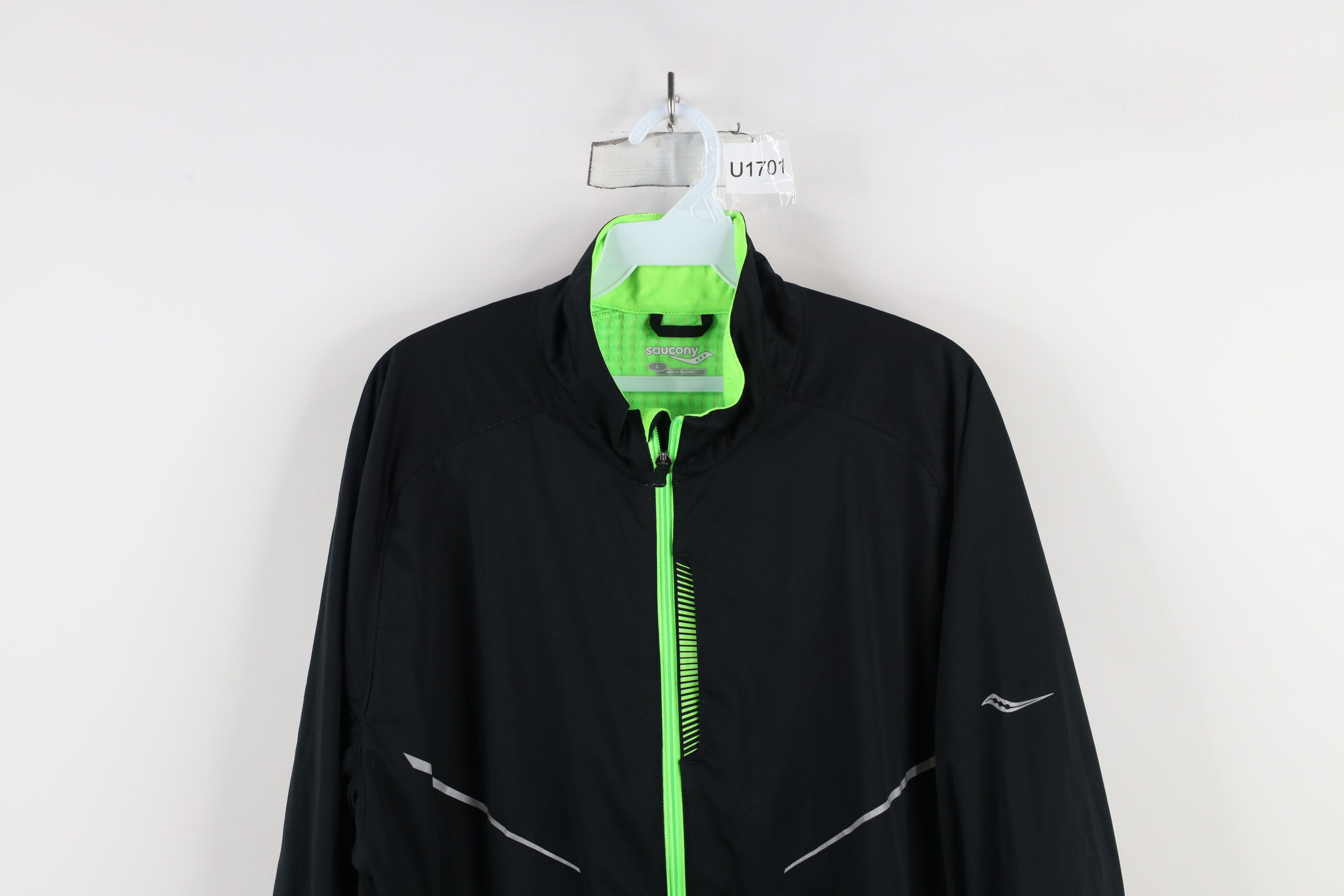 Saucony × Vintage Saucony Running Reflective Running Jogging Full Zip Jacket Size US L / EU 52-54 / 3 - 2 Thumbnail