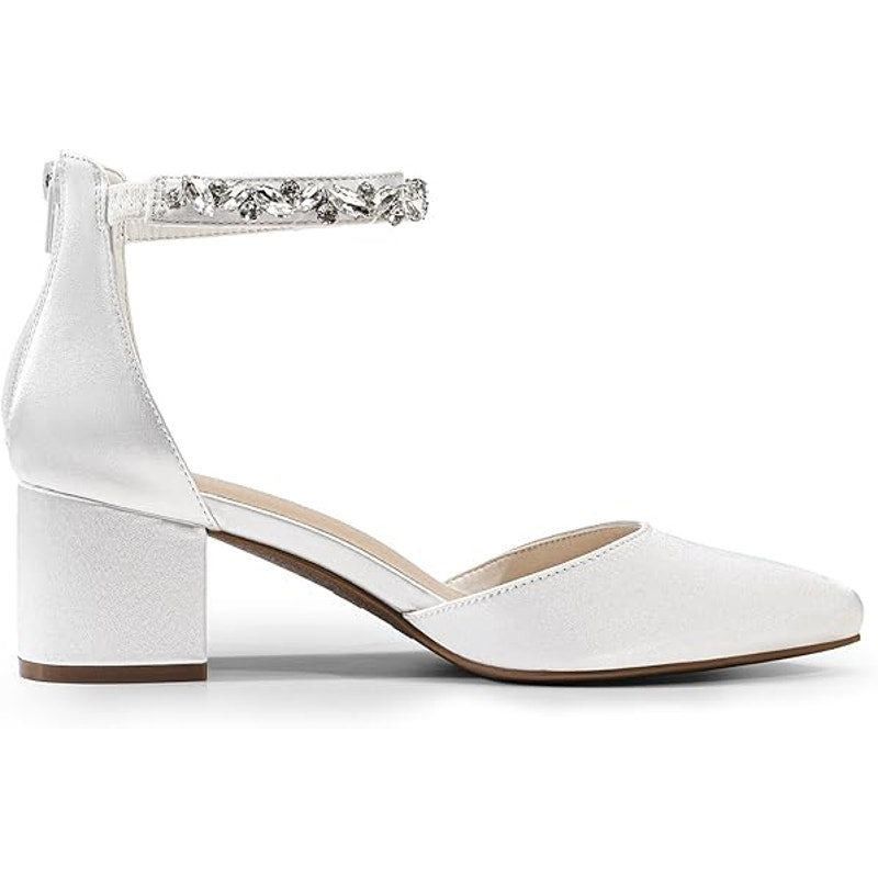Other Dream Pairs Womens 9 White Satin Pointy Toe 2.25" Heel Shoes Size ONE SIZE - 5 Thumbnail