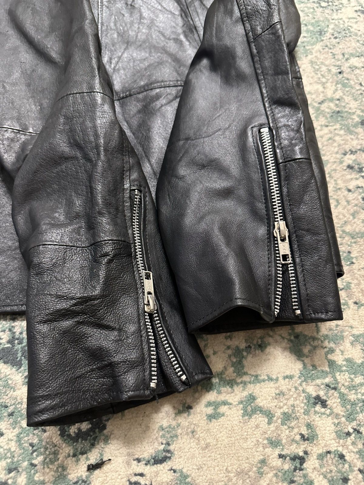 Genuine Leather Vintage Japanese Brand Genuine Leather Zipper Jacket Size US M / EU 48-50 / 2 - 18 Thumbnail