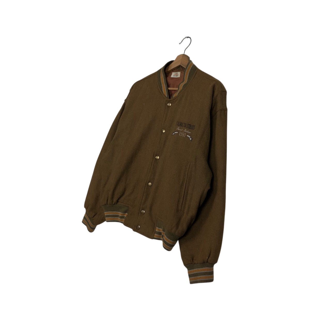 Japanese Brand 📌Rich Brown Bomber Jacket Expressly Big Logo Issey Miyake Size US M / EU 48-50 / 2 - 3 Thumbnail