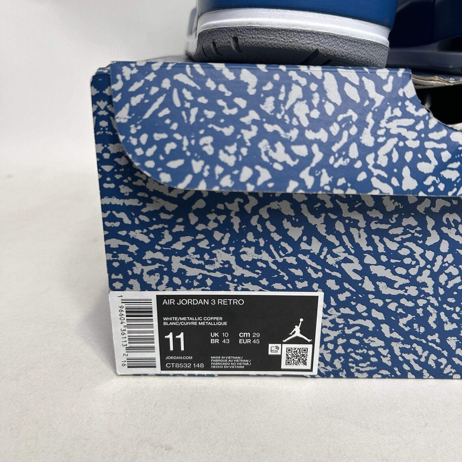 Nike Nike Air Jordan 3 Retro “Wizards/Blue White Copper” 2024 Size US 11 / EU 44 - 8 Thumbnail