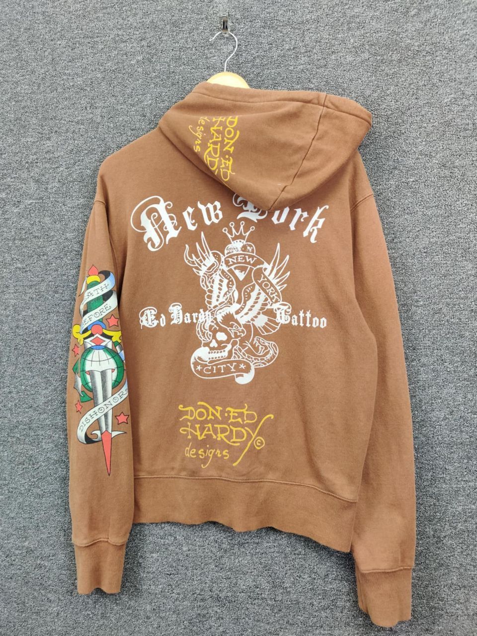 Ed Hardy Vintage Ed Hardy Christian Audigier Zipper Hoodie Brown Size US M / EU 48-50 / 2 - 2 Thumbnail