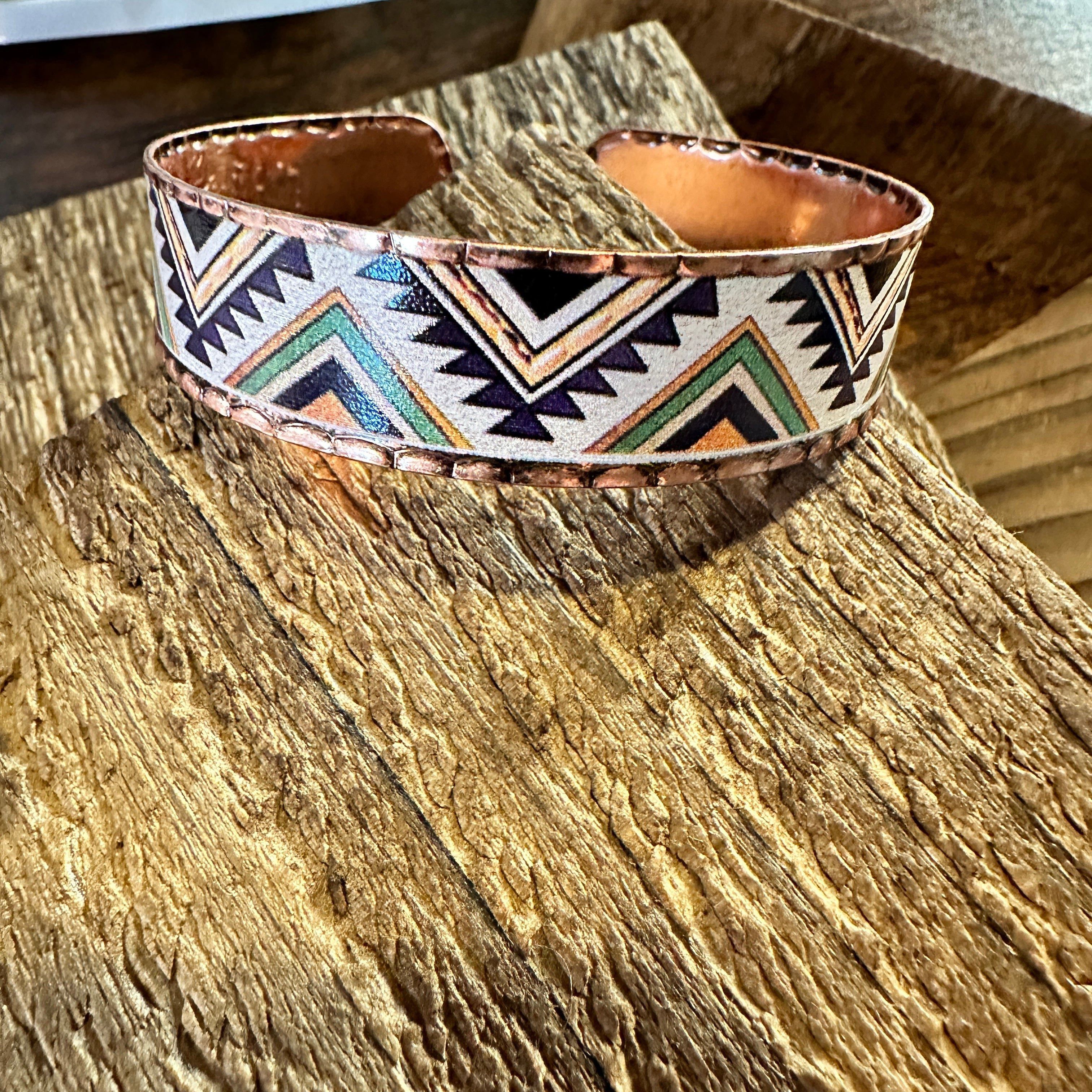 Other Handmade Boho Native American Aztek Copper Narrow Cuff Brace Size ONE SIZE - 6 Thumbnail