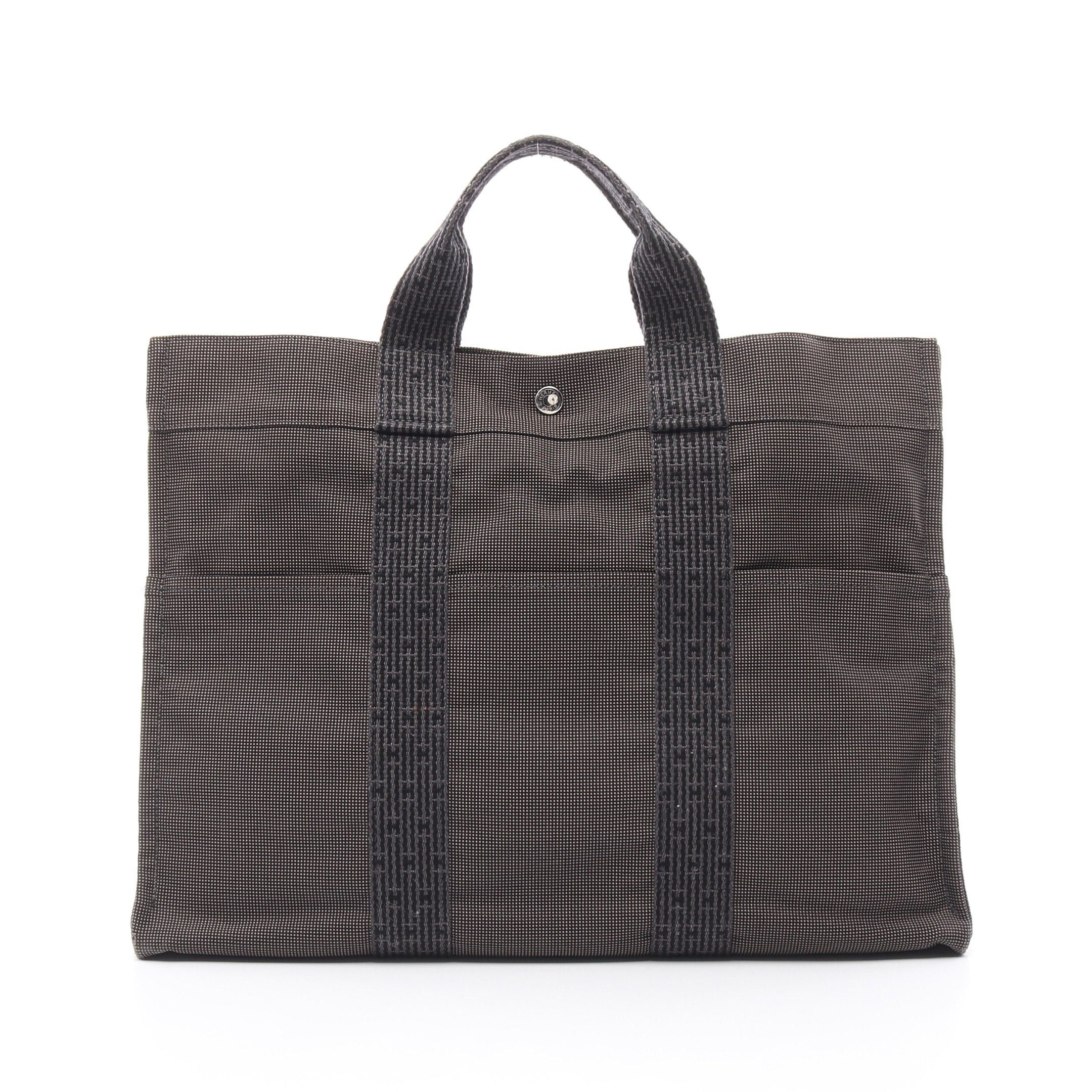 Hermes Hermes Yale Line Mm Handbag Tote Bag Nylon Canvas Dark Gray Silver Hardware Size ONE SIZE - 1 Thumbnail