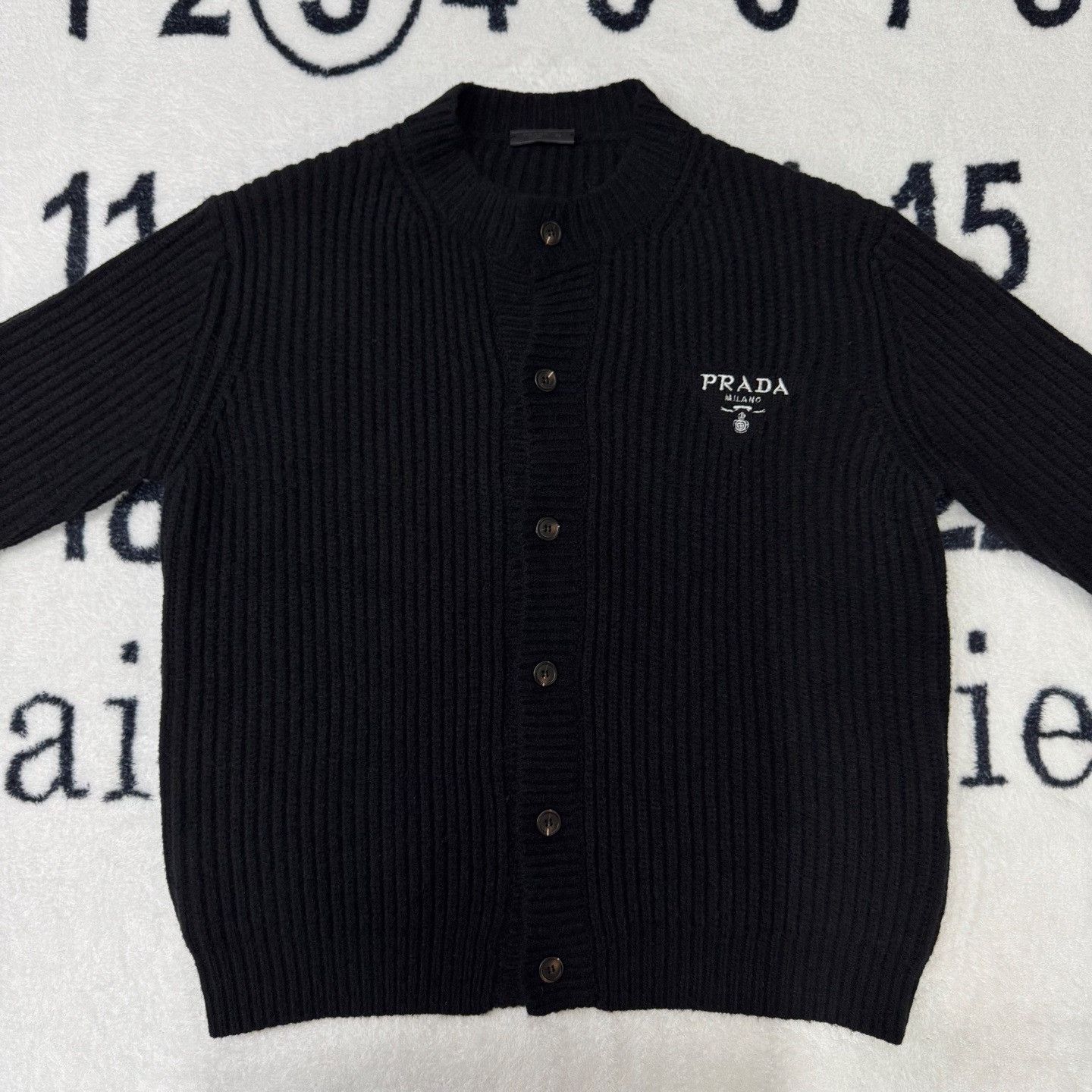 Prada Prada Wool Embroidered Black Sweater L Men Size US L / EU 52-54 / 3 - 1 Thumbnail