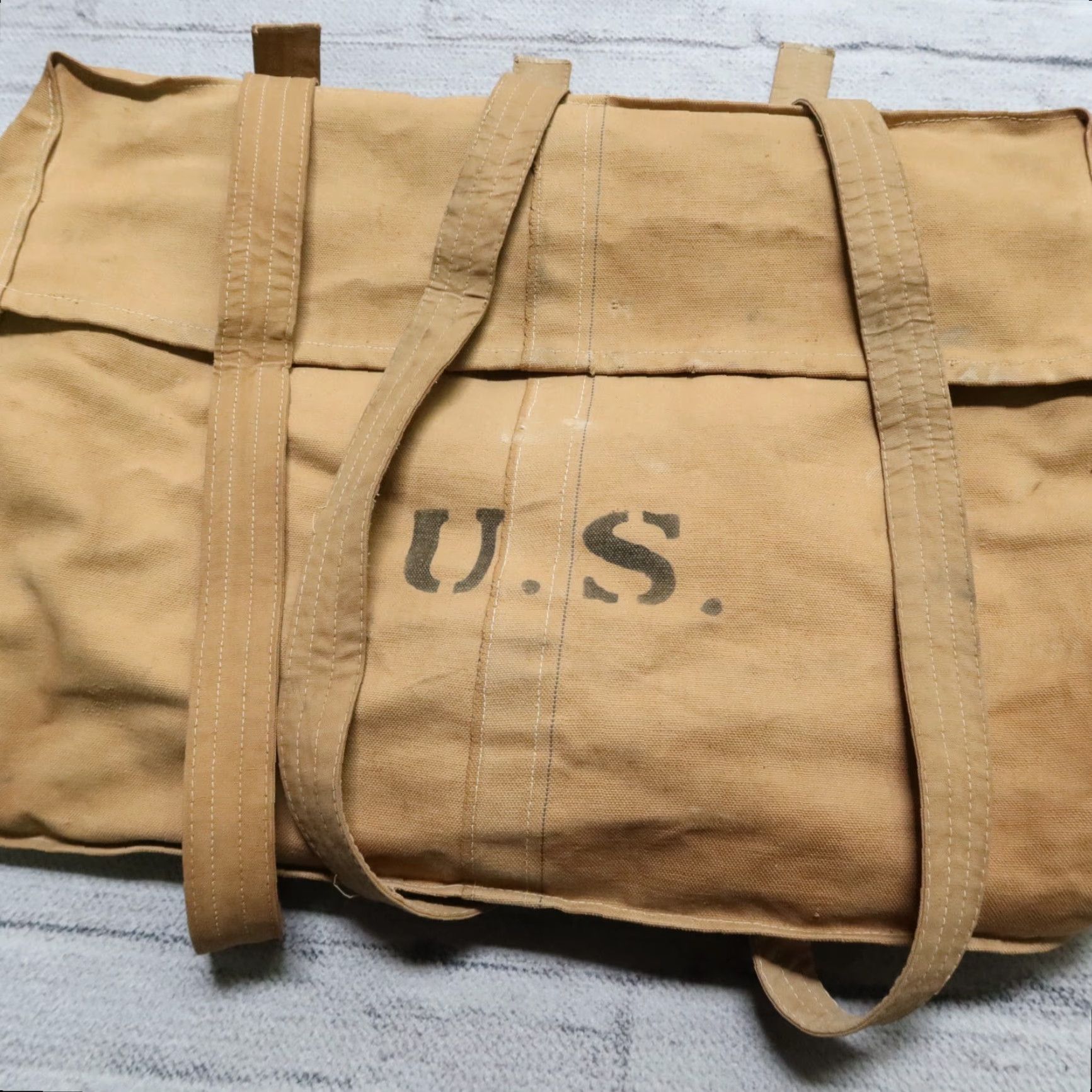 Vintage Vintage US Army Deployment Bag 1918 Canvas Duffle Brown Size ONE SIZE - 2 Thumbnail