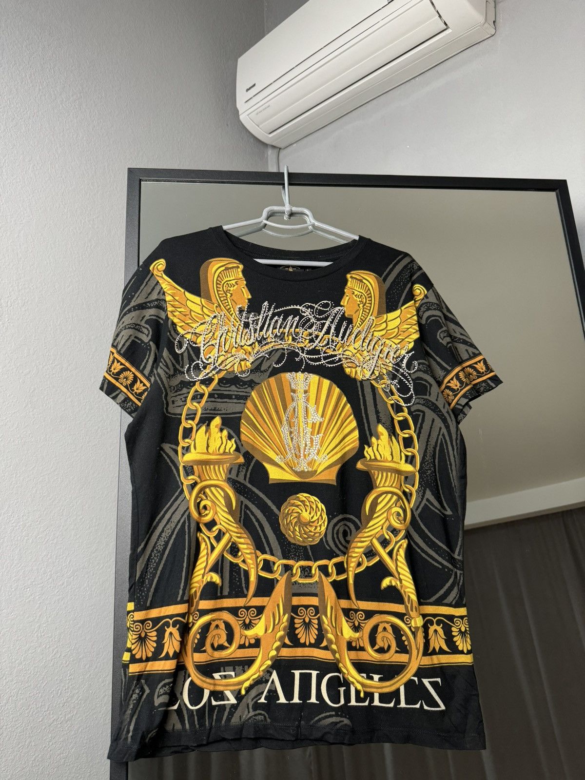 Ed Hardy × Vintage Vintage Ed Hardy by Christian Audigier tee polo avangarde Size US L / EU 52-54 / 3 - 4 Thumbnail