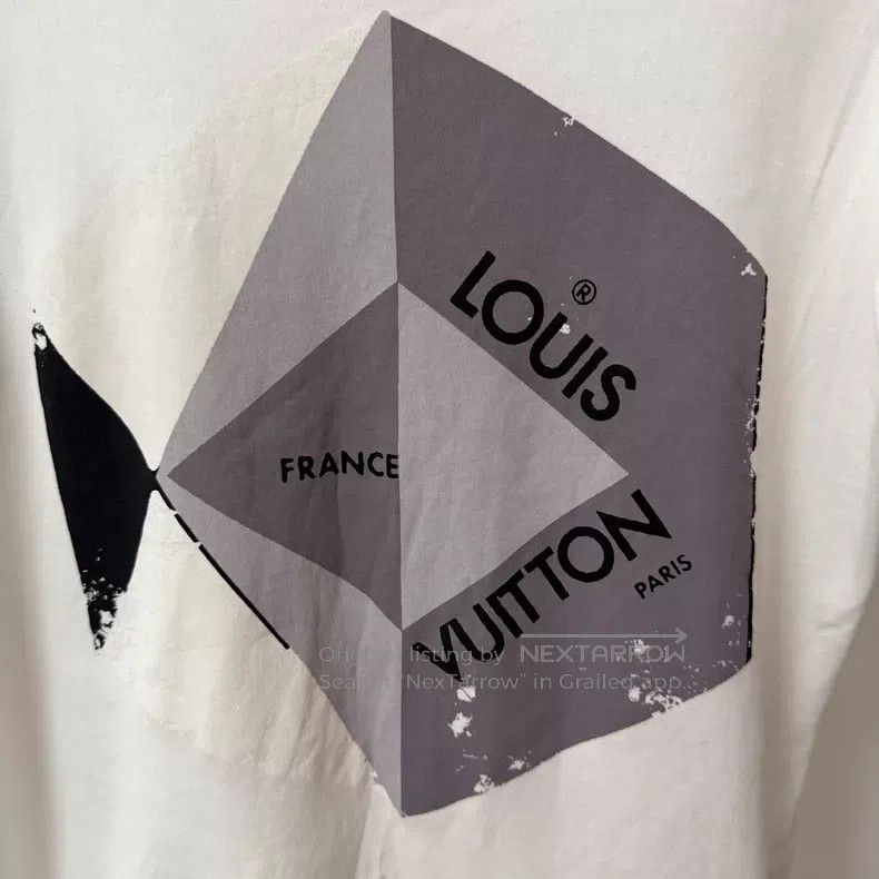 Louis Vuitton Louis Vuitton White Geometric Pattern Printed Short Sleeve Size US M / EU 48-50 / 2 - 2 Thumbnail