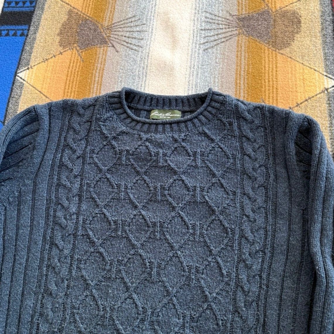 Eddie Bauer VINTAGE Eddie Bauer Roll Neck Knit Sweater Men XL Blue Fisherman Chunky Pullover 90s Knitwear Size US XL / EU 56 / 4 - 3 Thumbnail