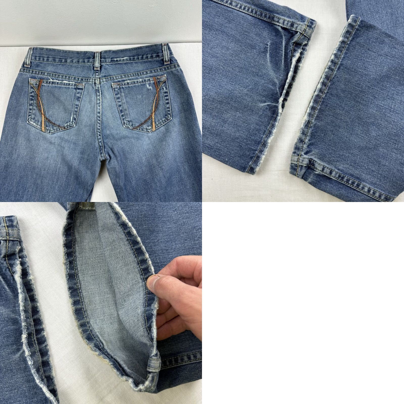 Vintage VINTAGE Aéropostale Jeans Womens Flared 3/4 Blue Grunge Y2K Retro Punk Style Denim Size 26" / US 2 / IT 38 - 10 Thumbnail