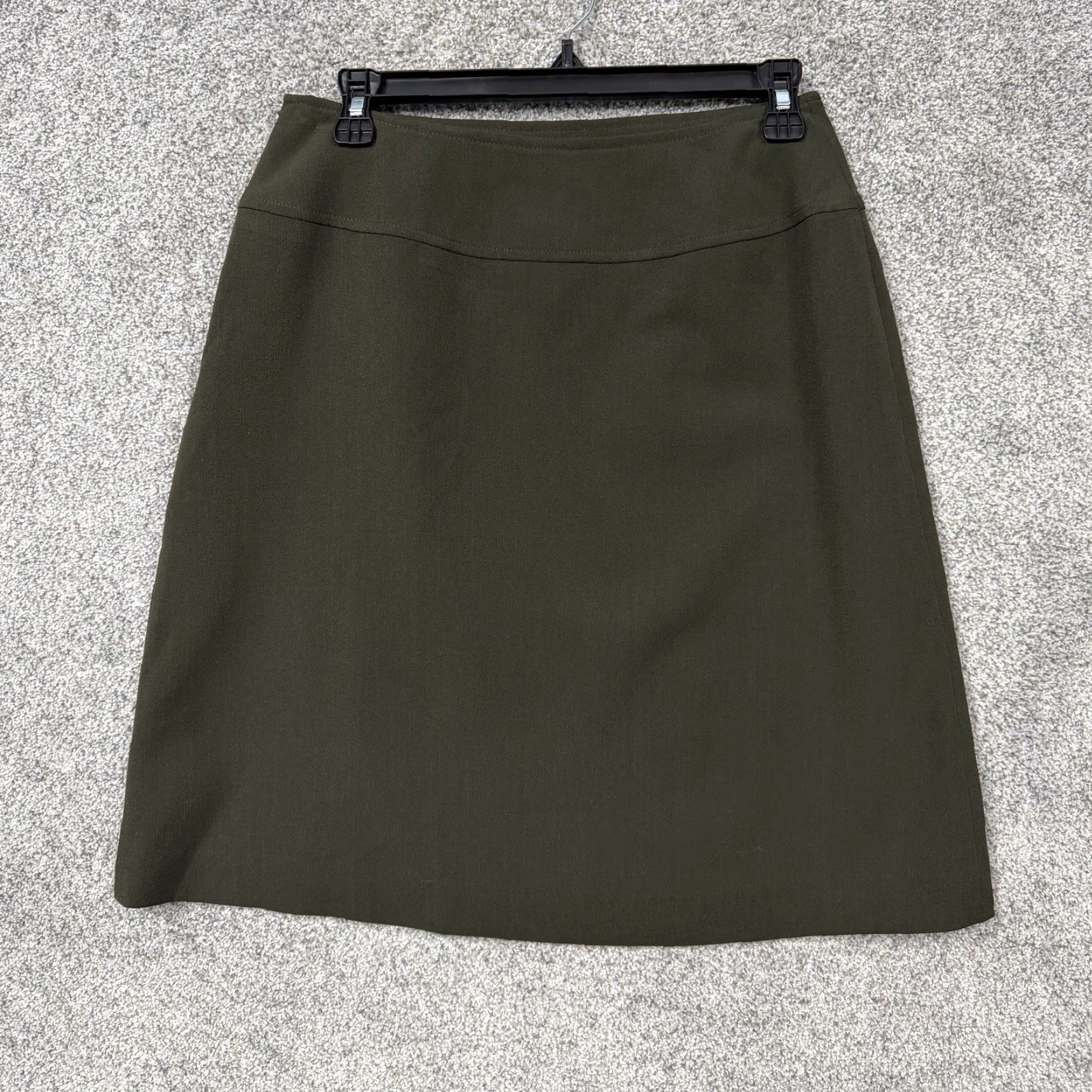Vintage Harve Benard Skirt 8P Petite Green A-Line Knee Length Lined Stretch Office Chic Size 30" / US 8 / IT 44 - 7 Thumbnail