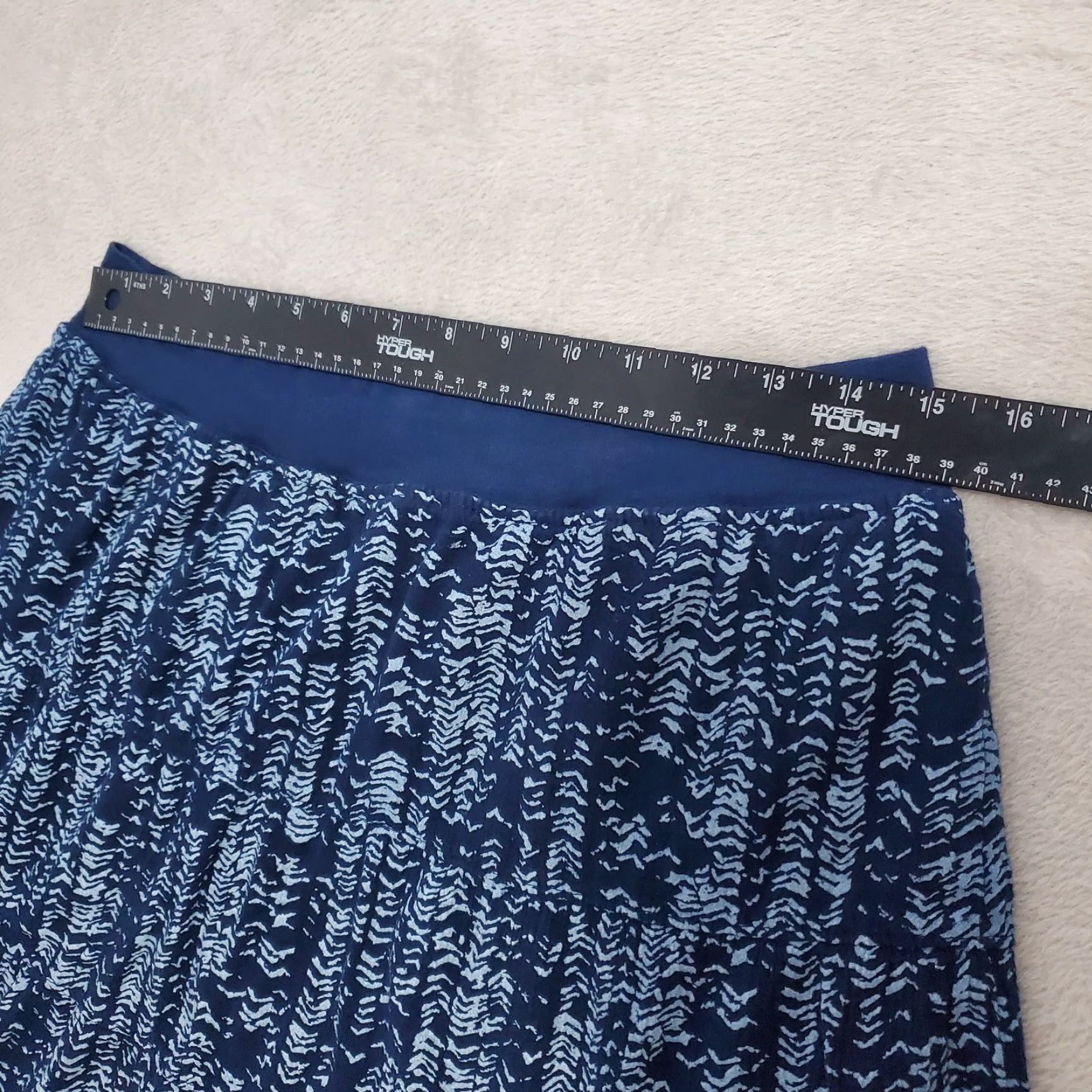 Vintage Fresh Produce Skirt Women XL Blue Print Pull On Lined 100% Cotton Made USA Size 40" / US 18 - 6 Thumbnail