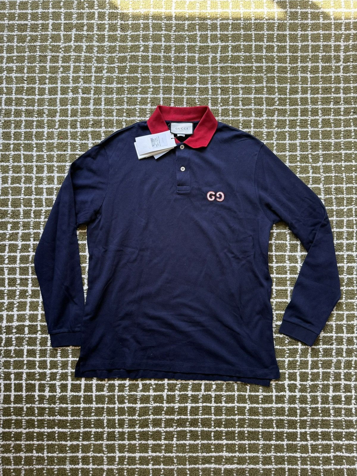 Gucci Gucci Reverse Logo Navy Rugby Shirt Size US M / EU 48-50 / 2 - 1 Thumbnail