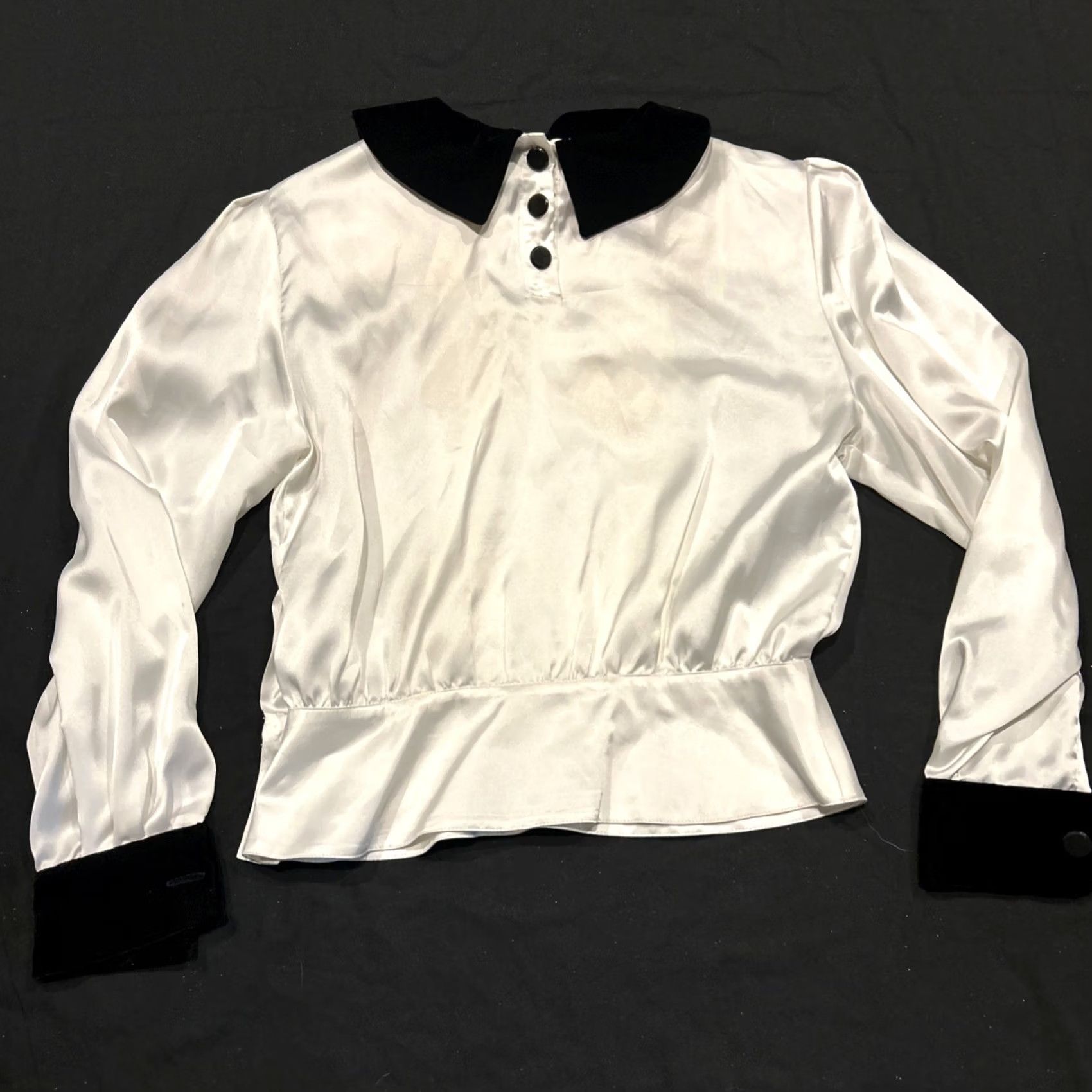 Joseph Josephine Blouse Womens 10 Ivory women satin long sleeve polyester size NWT B32 Size L / US 10 / IT 46 - 4 Thumbnail