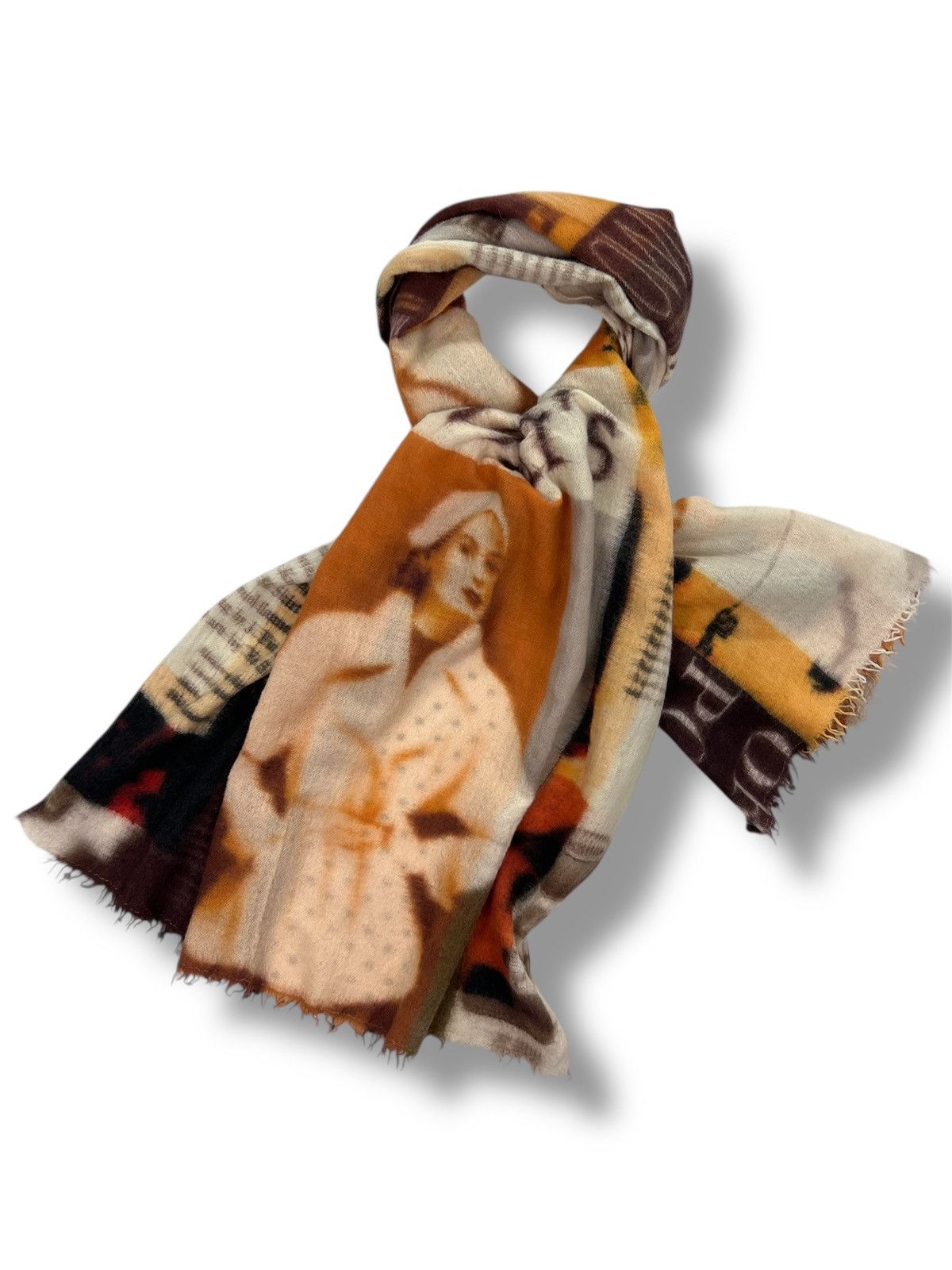 Japanese Brand 23KU Editorial Collage Graphic Scarf JPG Inspired Aesthetic Size ONE SIZE - 2 Thumbnail