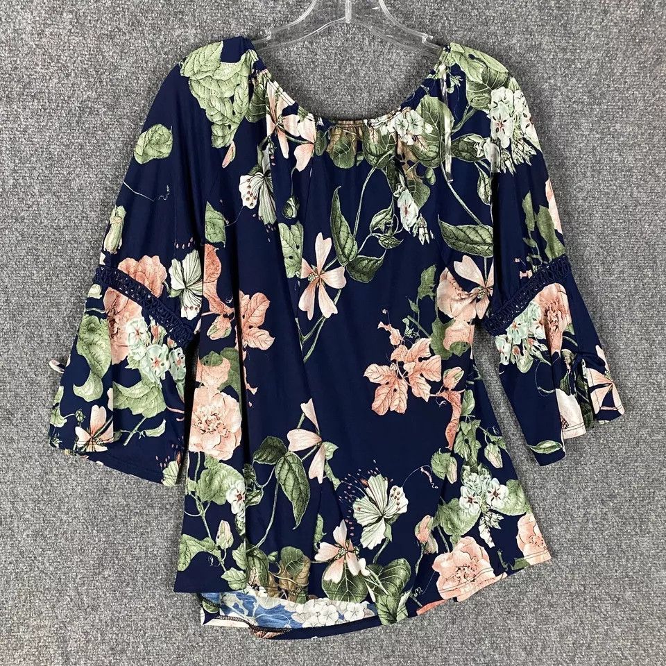 Other Naif Blouse Women's XL Floral Short Sleeve Adults Size XL / US 12-14 / IT 48-50 - 6 Thumbnail
