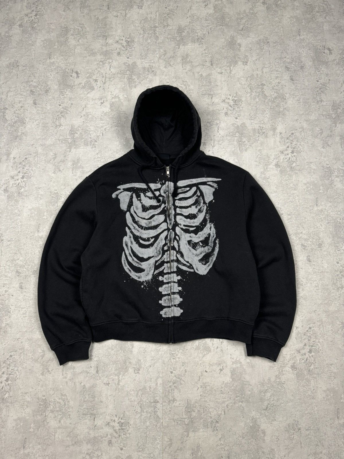 Vintage Vintage Y2K Skeleton Zip UP Hoodie Size M Size US M / EU 48-50 / 2 - 1 Thumbnail