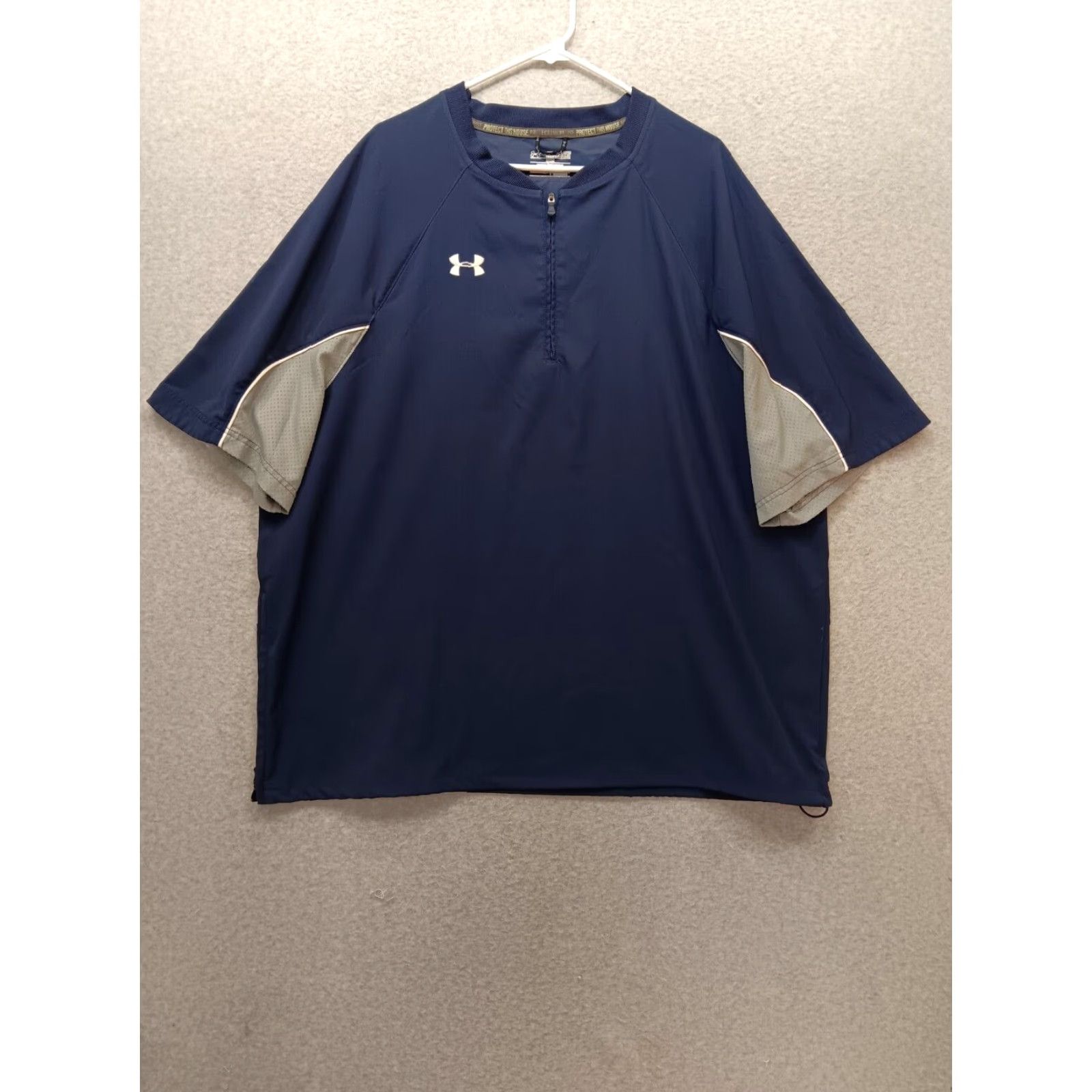 Under Armour Under Armour All Season Gear Top Shirt Regular 2XL Blue Loose Fit Short Sleeve Zip Drawstring Pullover Men Size US XXL / EU 58 / 5 - 2 Thumbnail