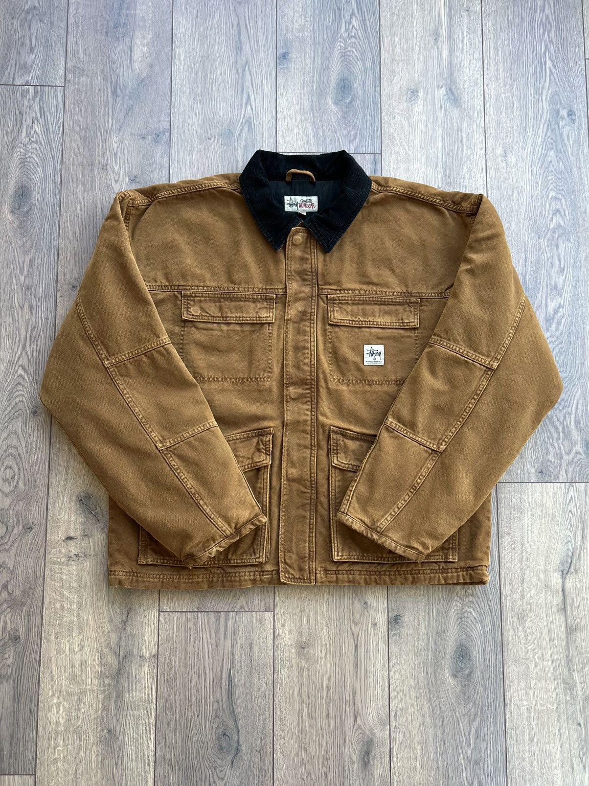 Stussy Stussy Washed Canvas Shop Jacket Bronze XXL Size US XXL / EU 58 / 5 - 2 Thumbnail