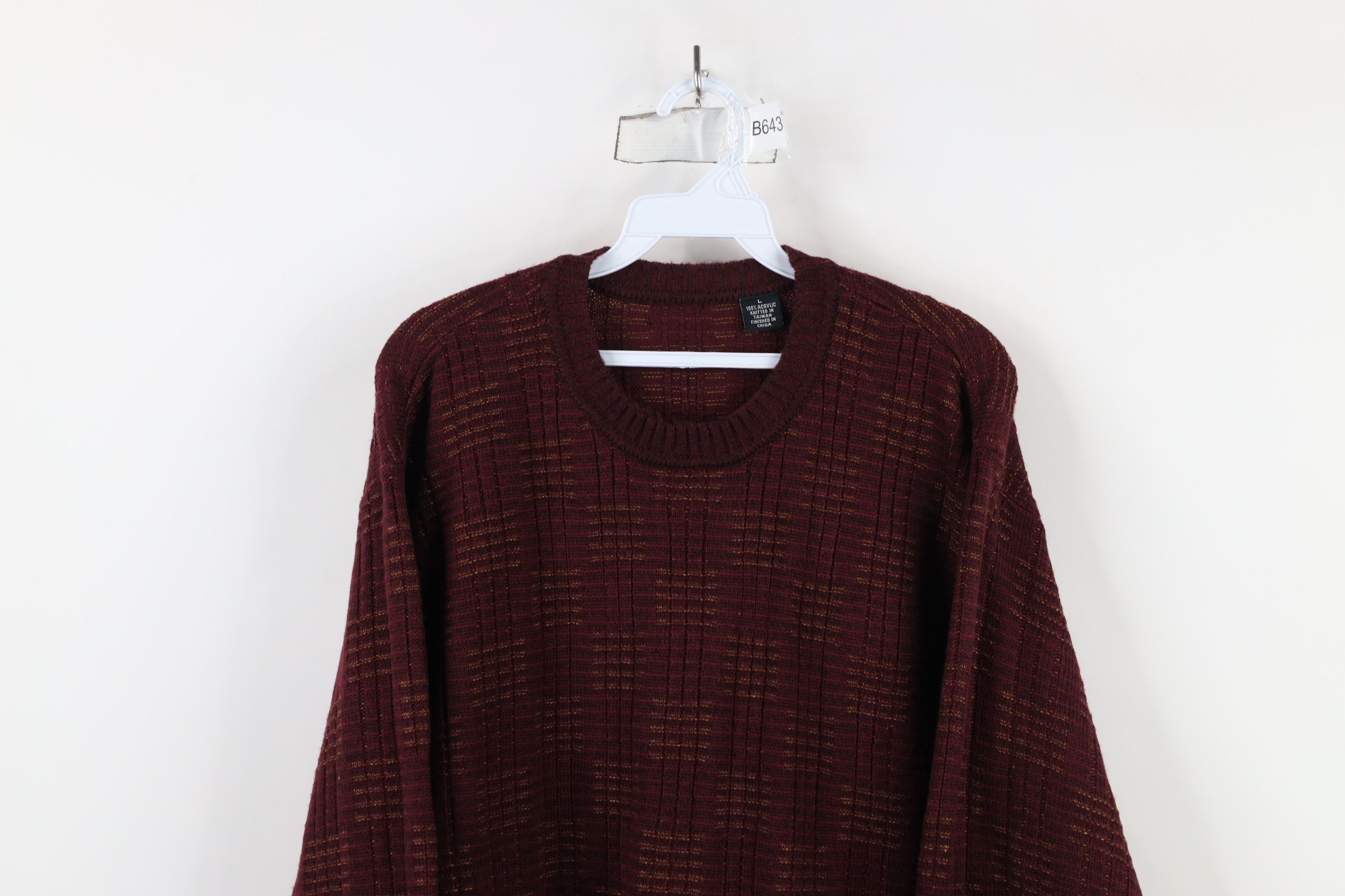 Vintage Vintage 90s Streetwear Ribbed Knit Crewneck Dad Sweater Size US L / EU 52-54 / 3 - 2 Thumbnail
