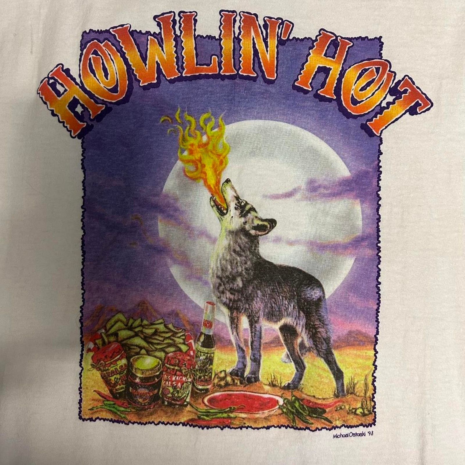 Anvil VTG 90s Howlin' Hot sauce Wolf tee Size US XL / EU 56 / 4 - 2 Thumbnail