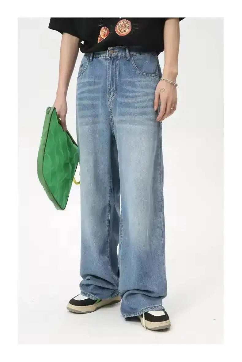Japanese Brand Blue Baggy Wide Leg Denim Jeans Size US 32 / EU 48 - 3 Thumbnail