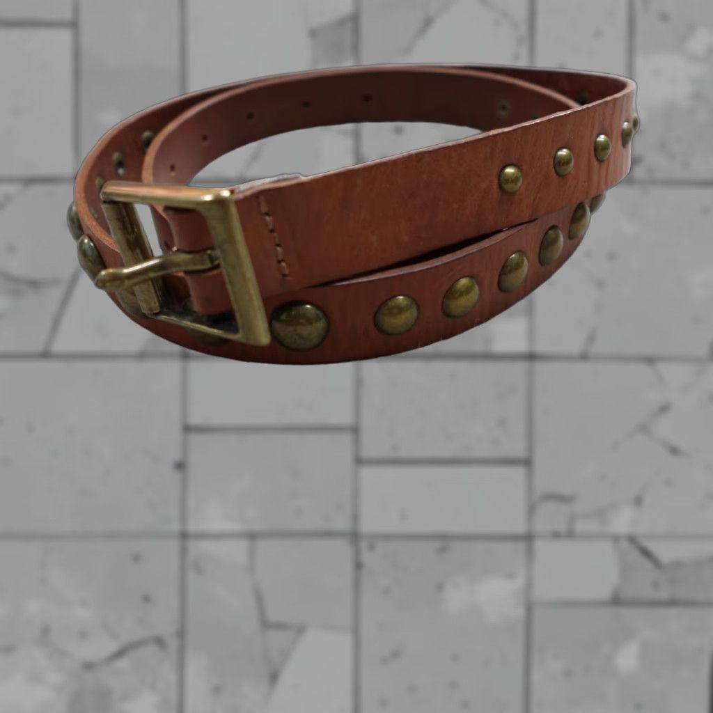 J.Crew VINTAGE J.Crew Belt Women Small Brown Leather Studded Punk Rock Belt Slim Fashion Belt S Size ONE SIZE - 1 Thumbnail