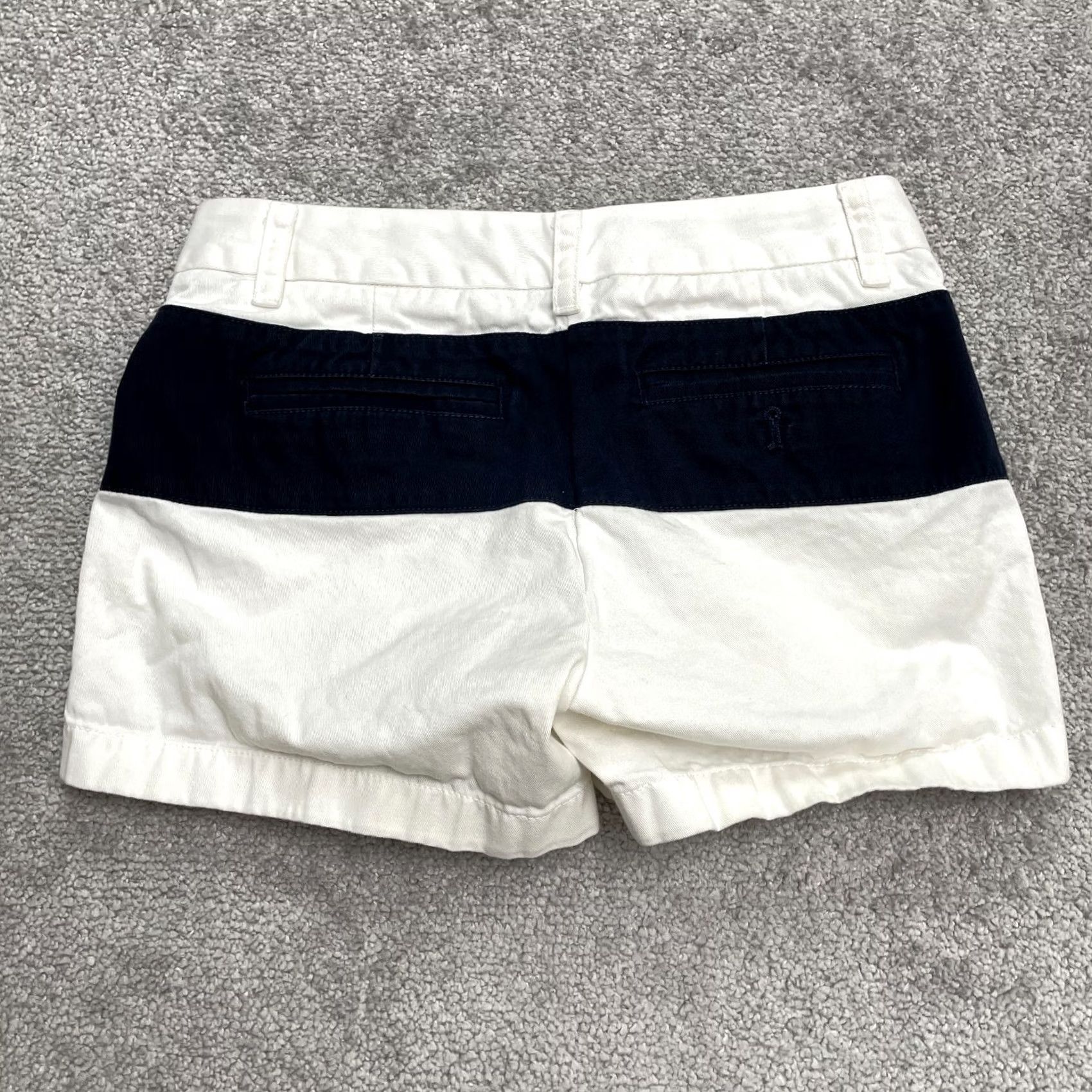 J.Crew J.Crew Chino Shorts Womens 00 Blue White Striped Cotton Casual Outdoor Size 24" / US 00 / IT 34 - 2 Thumbnail