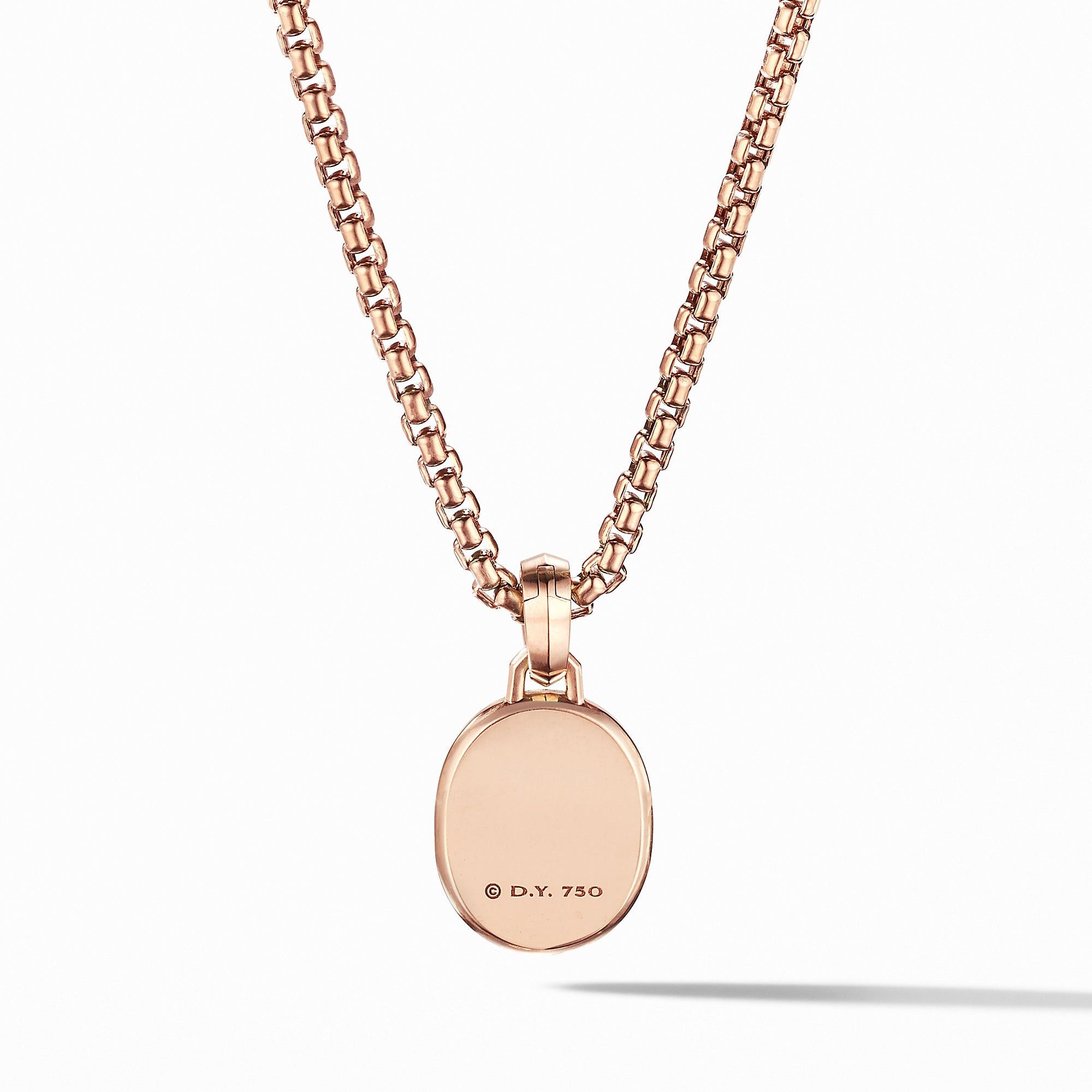 David Yurman o1w1db10325 Petrvs Amulet Rose Gold Rubellite and Pave Size ONE SIZE - 4 Thumbnail