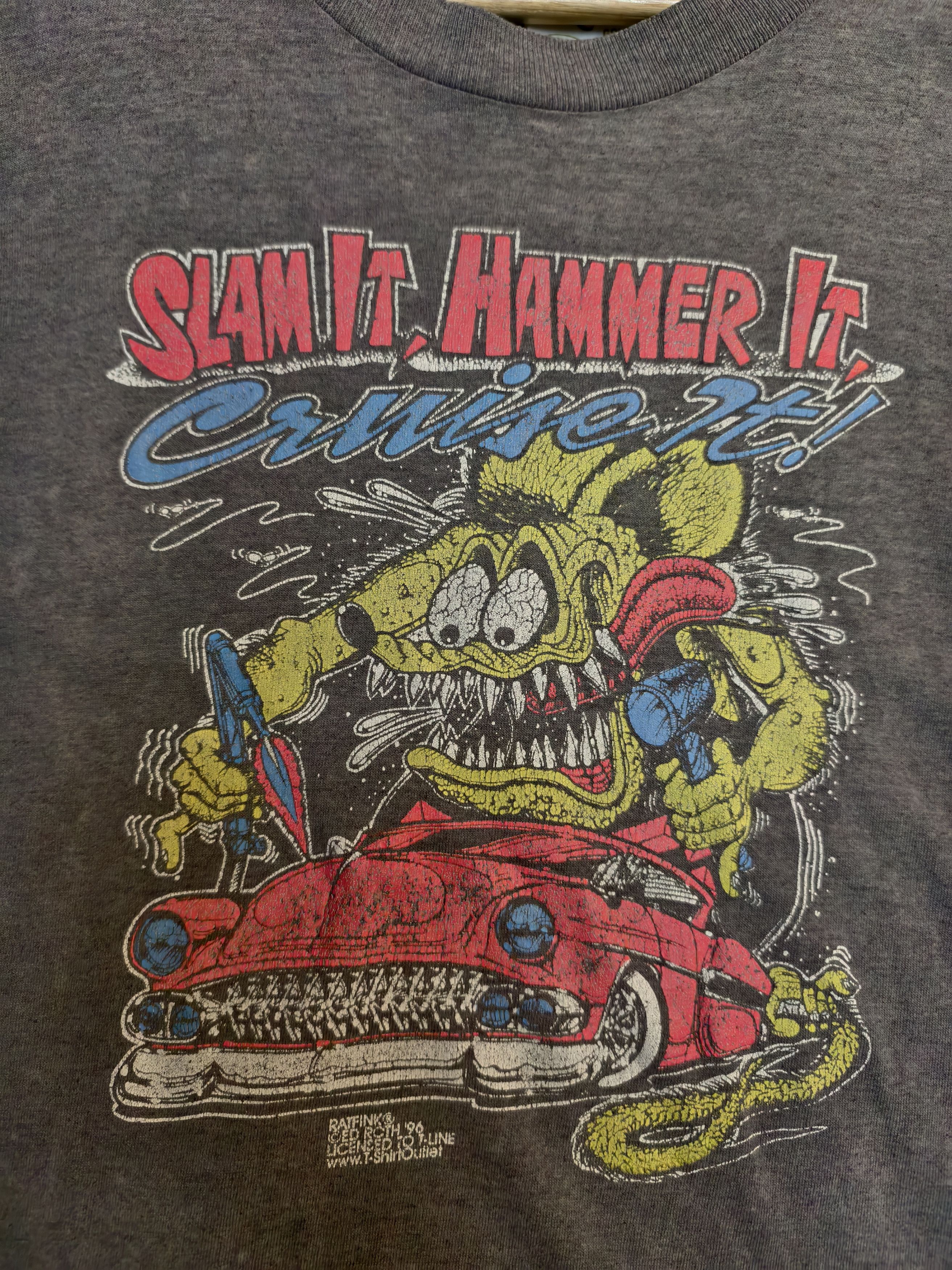 Vintage Faded 96 RatFink slam it, hammer it Size US M / EU 48-50 / 2 - 3 Thumbnail