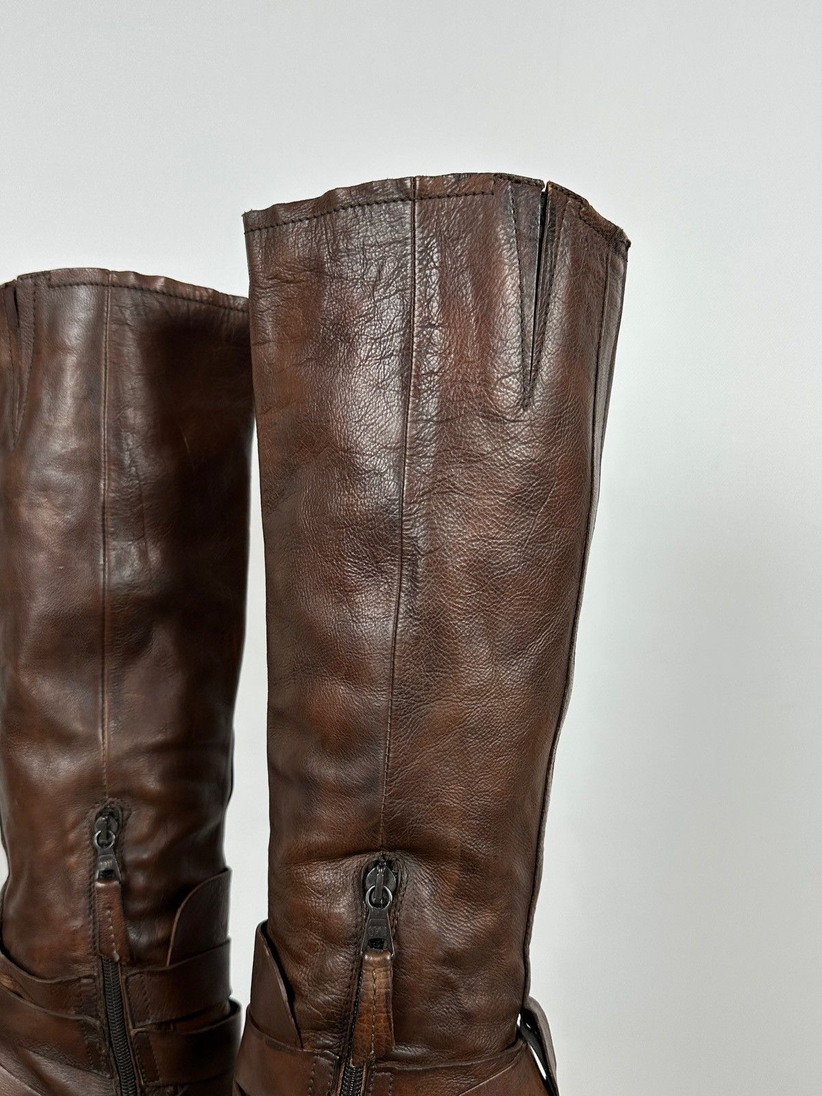 A.S.98 A.S.98. Airstep Brown Leather Knee High Boots Moto Style Size US 9 / IT 39 - 21 Thumbnail