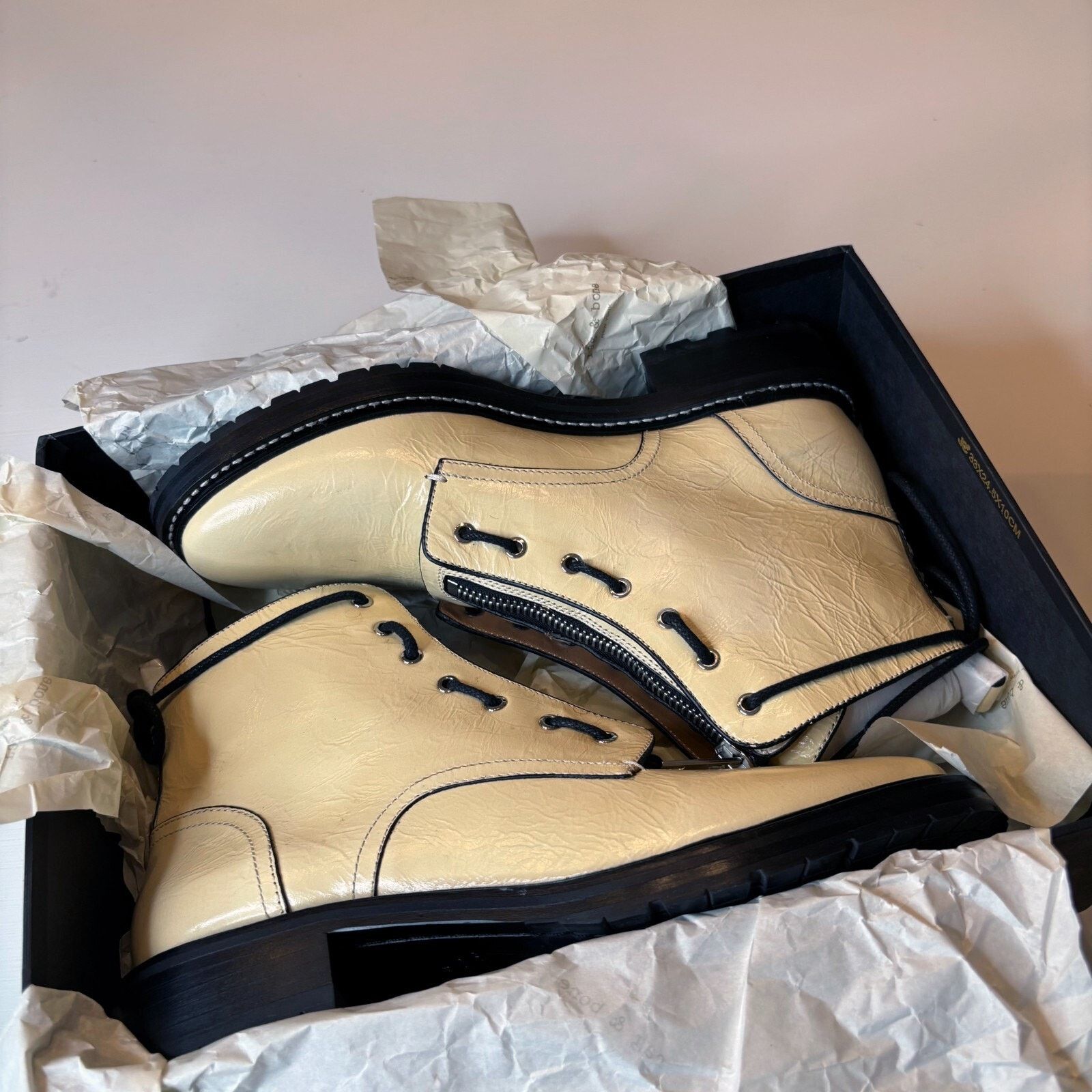 Rag & Bone Rag & Bone Cannon Leather Combat Boots Antique White Size 10 Size US 10 / IT 40 - 10 Thumbnail