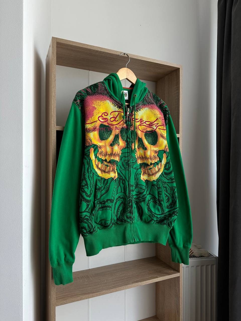 Christian Audigier × Ed Hardy × Vintage Vintage Ed Hardy Christian Audigier Green Hoodie Size US S / EU 44-46 / 1 - 6 Thumbnail