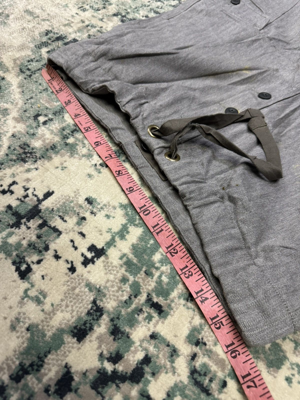 Japanese Brand RNA INC WIDE LEG CARPENTER CARGO HICKORY DUNGAREES PANTS Size US 32 / EU 48 - 7 Thumbnail