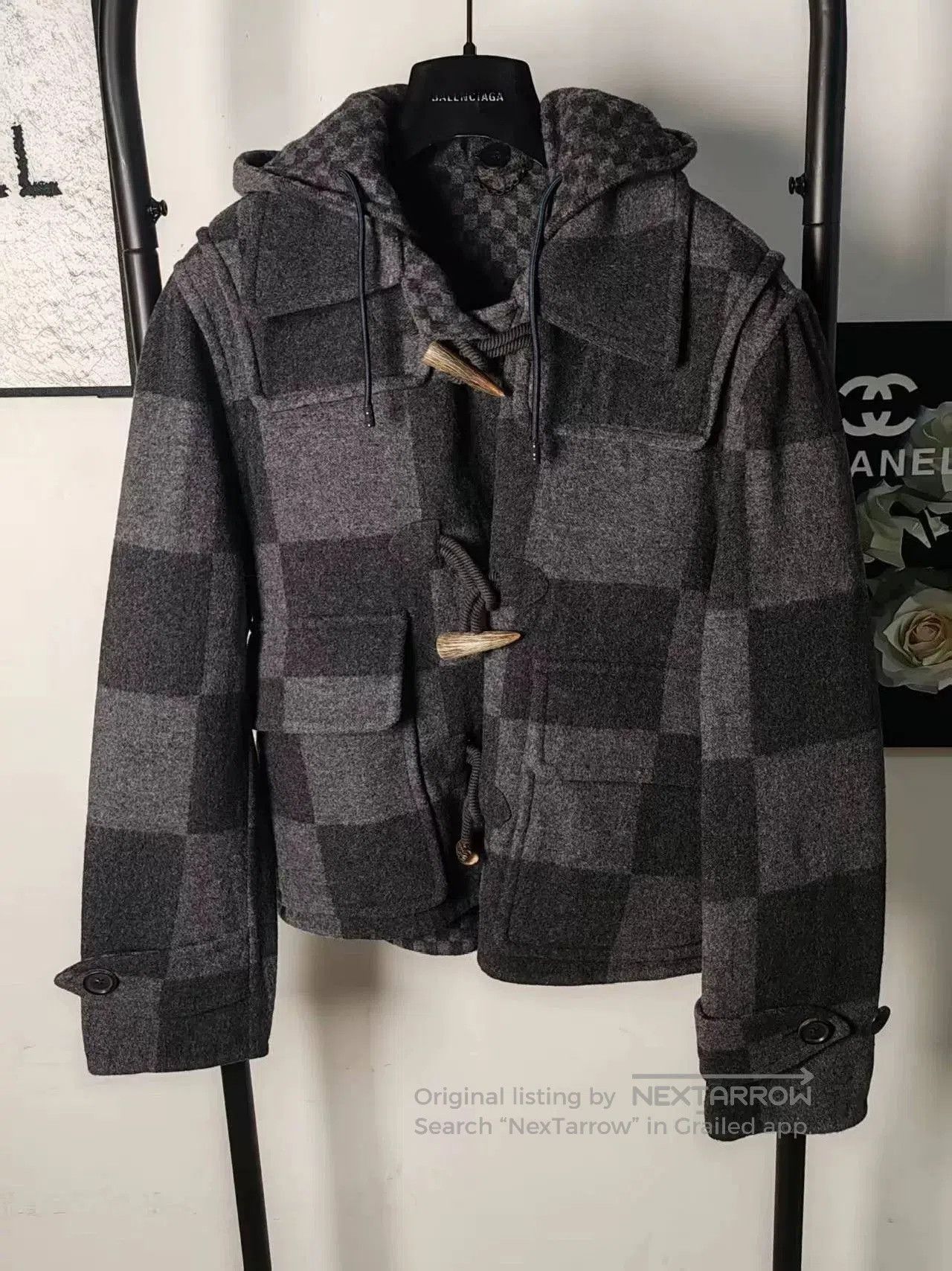 Louis Vuitton Genuine LV Chessboard Wool Coat. Size US M / EU 48-50 / 2 - 1 Thumbnail