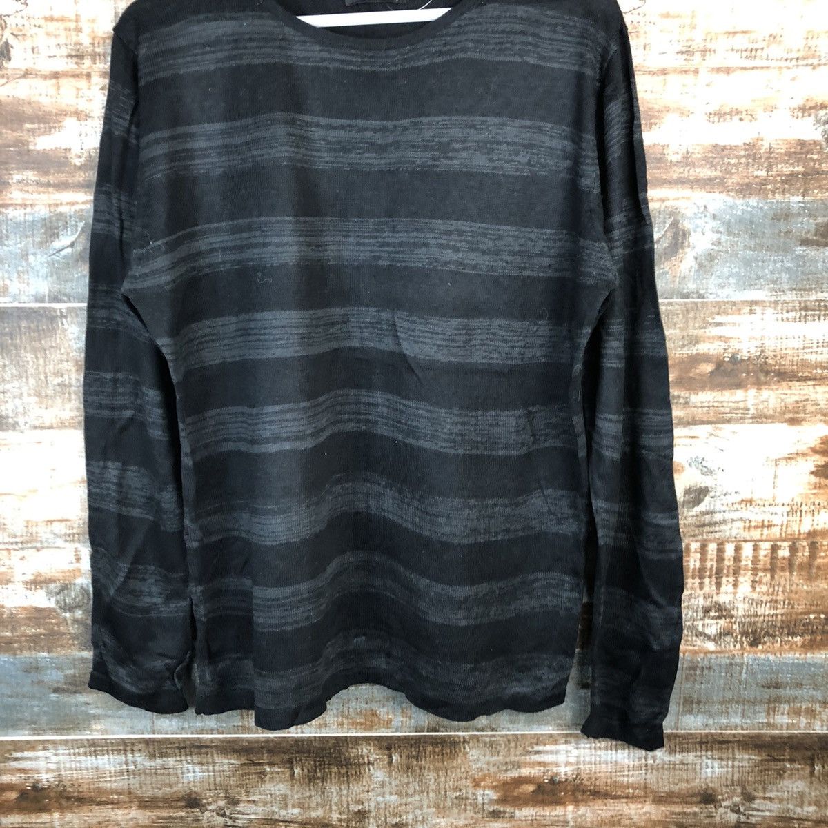 Japanese Brand Rush Hour Stripe Black knitwear long sleeve #A1595 Size US L / EU 52-54 / 3 - 6 Thumbnail