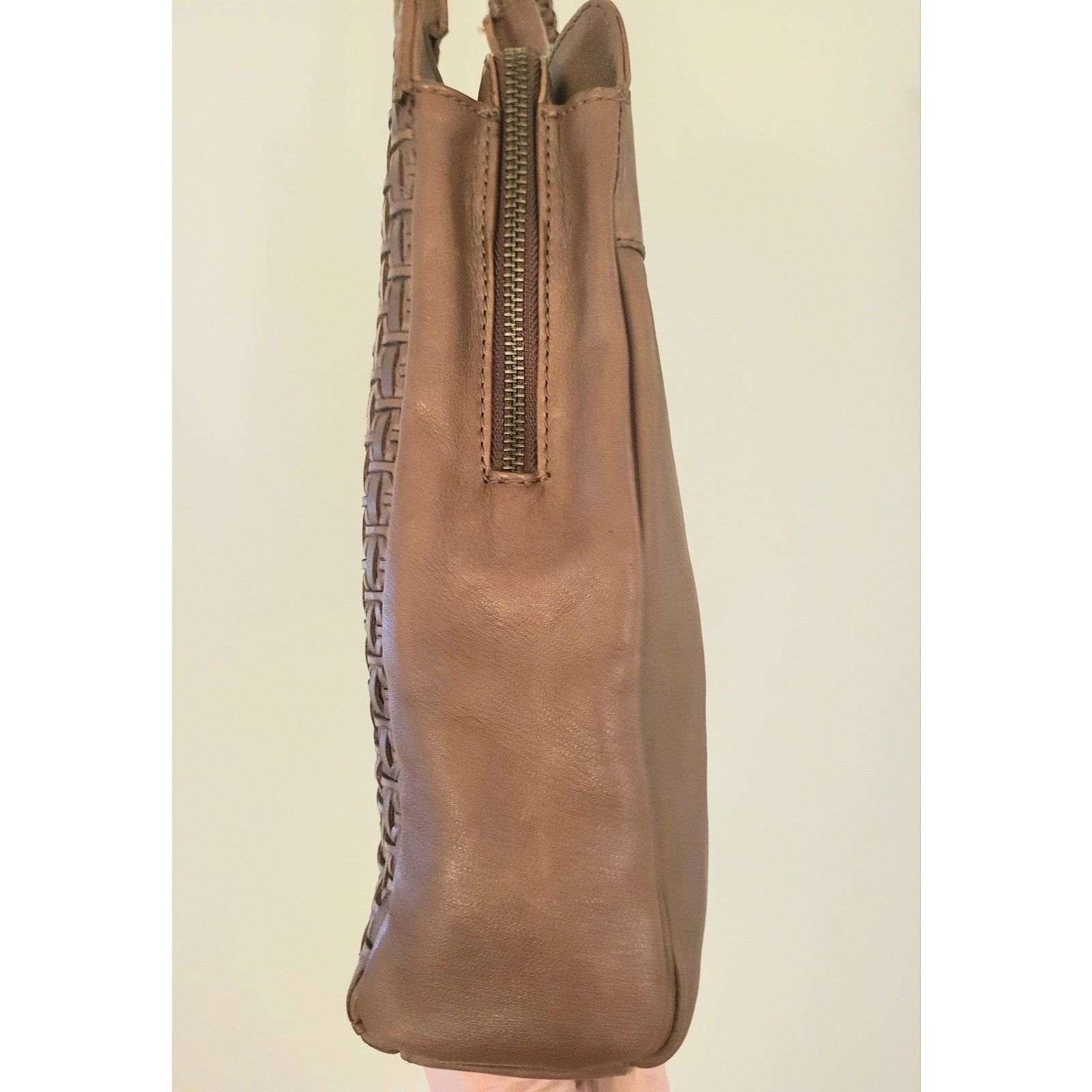 Other Leather Tote Bag Woven Brown Vintage Gorgeous Patina Size ONE SIZE - 16 Thumbnail