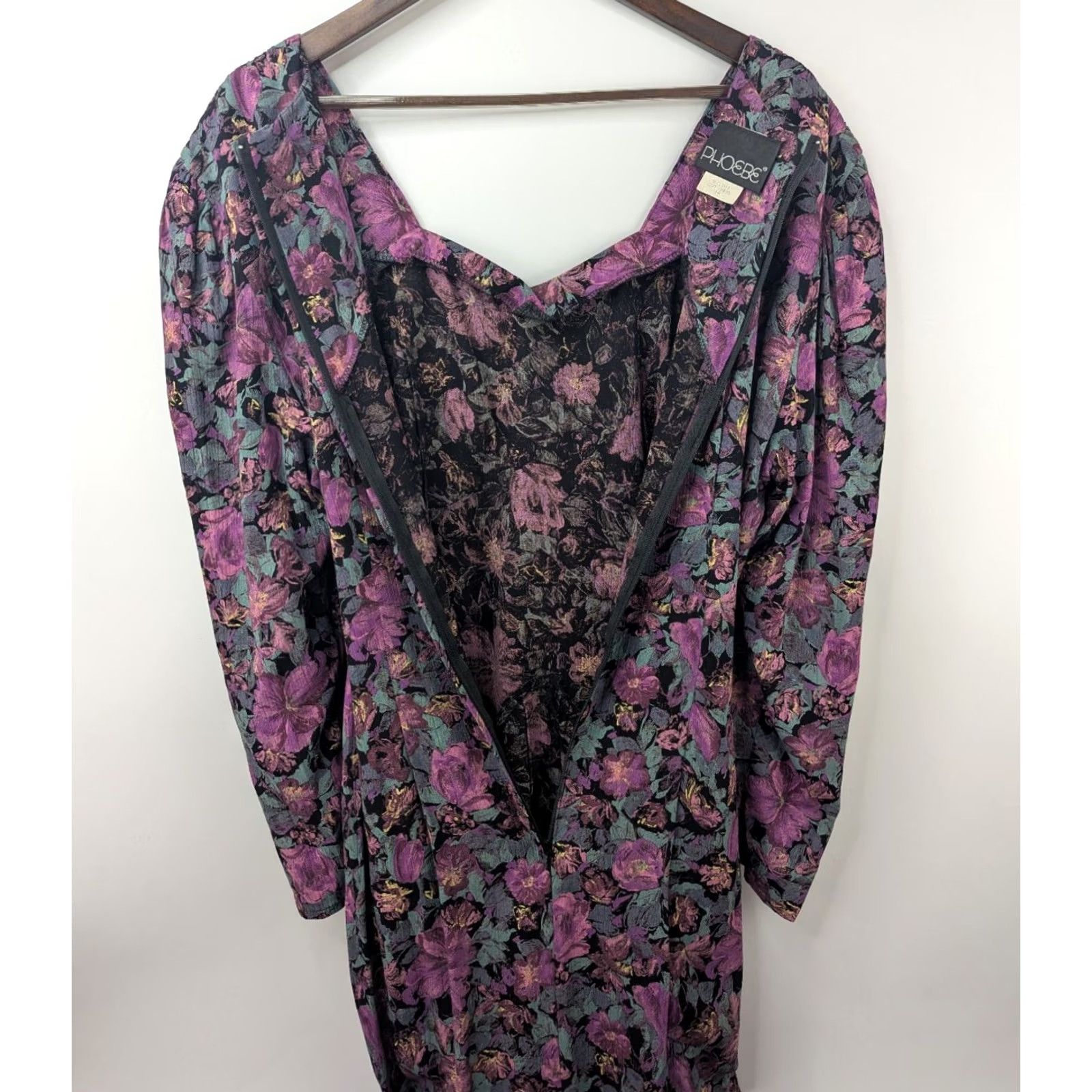 Vintage VINTAGE Phoebe Dress Womens Midi 14 Floral Purple Boho Cottage 80s 90s Modest A-Line Mens Womens Size XL / US 12-14 / IT 48-50 - 4 Thumbnail