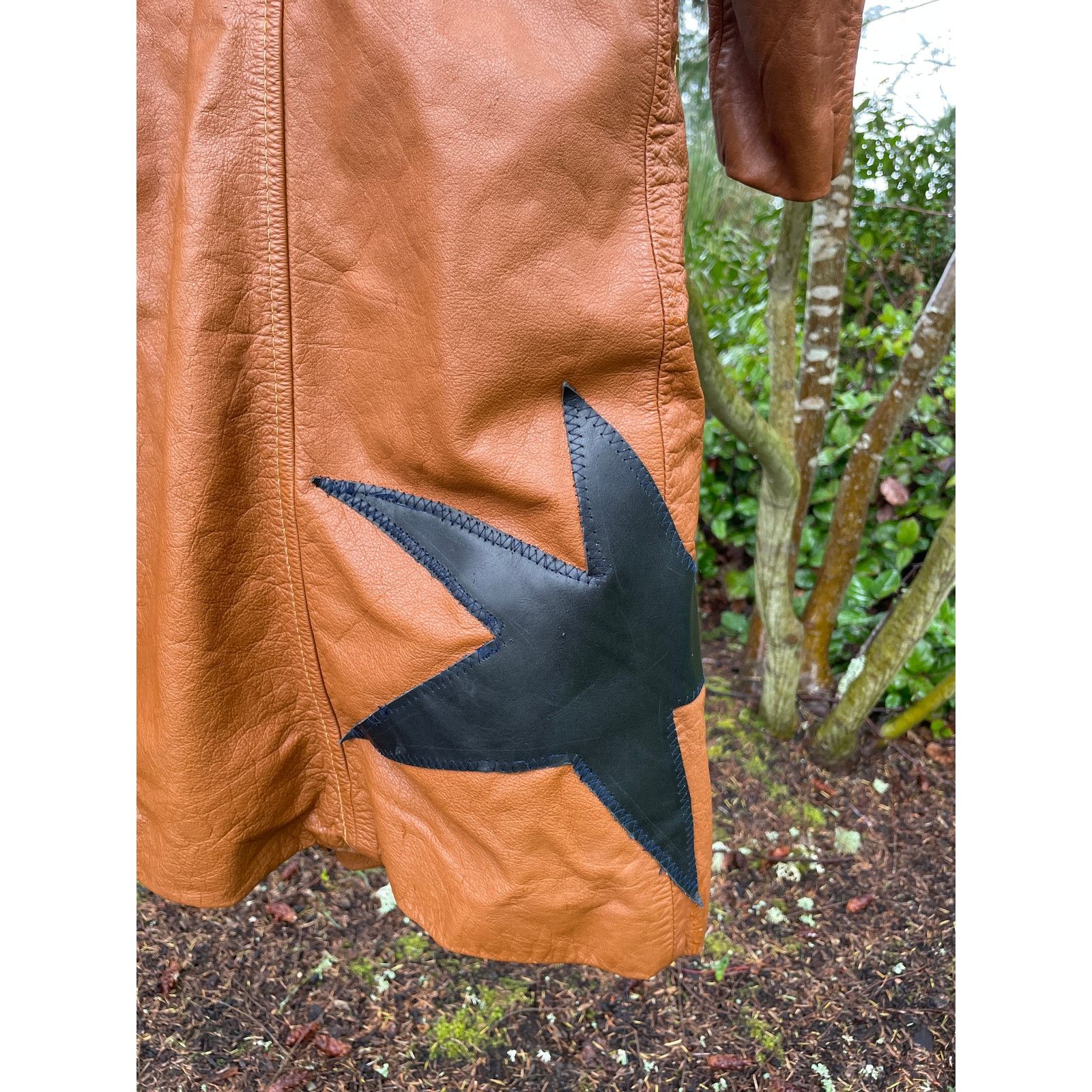 Handmade Large Upcycled Celestial Real Genuine Leather Jacket Size L / US 10 / IT 46 - 9 Thumbnail