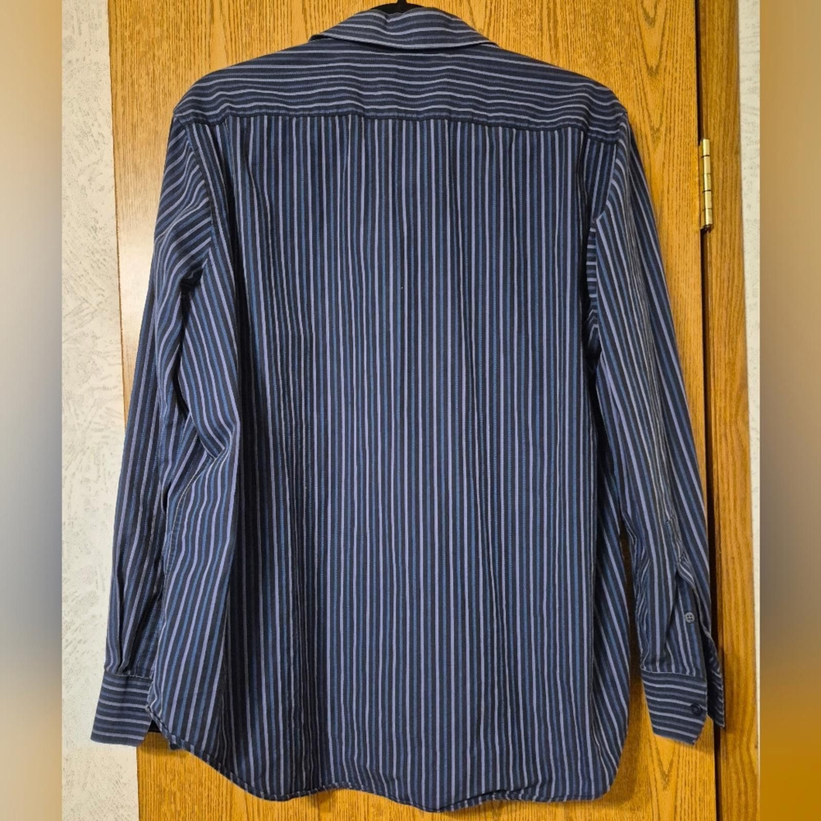 DKNY DKNY Navy and Purple Striped Button Down Shirt XL Size US XL / EU 56 / 4 - 2 Thumbnail