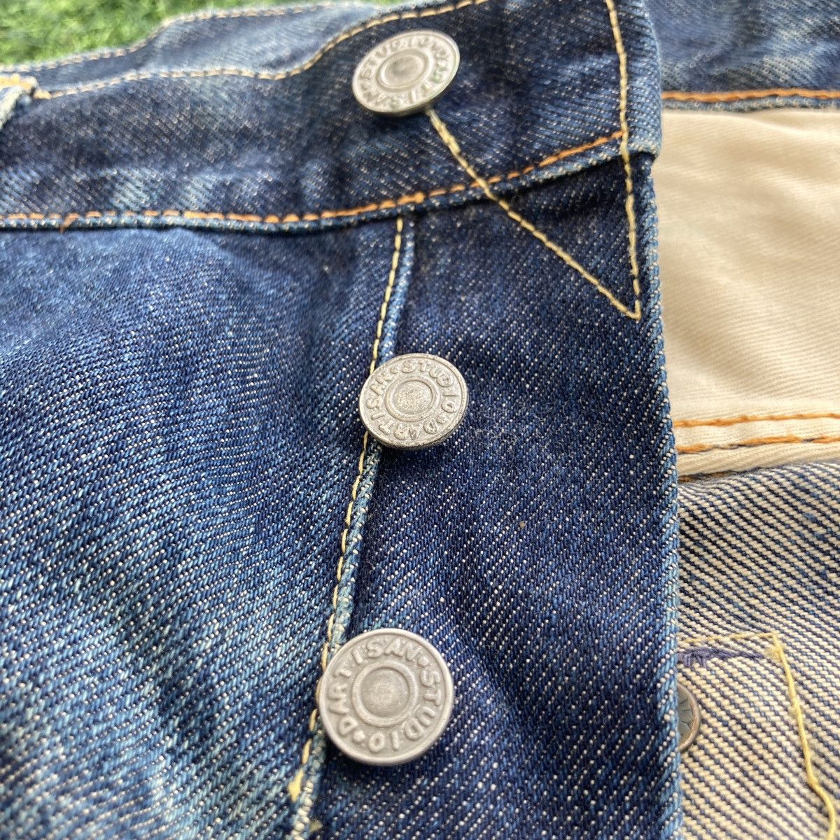 Studio D'Artisan VINTAGE STUDIO D’ ARTISAN BUCKLE BACK SELVEDGE DISTRESSED Size US 34 / EU 50 - 10 Thumbnail