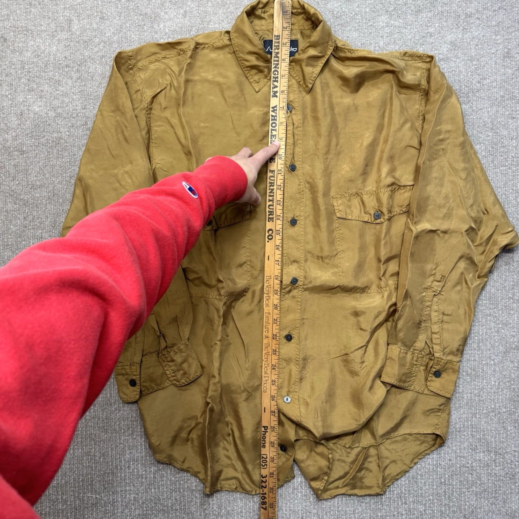 Vintage VINTAGE Substudio Silk Button-Up Shirt Mens L 80s Golden Brown Club Dance Rave Size US L / EU 52-54 / 3 - 4 Thumbnail