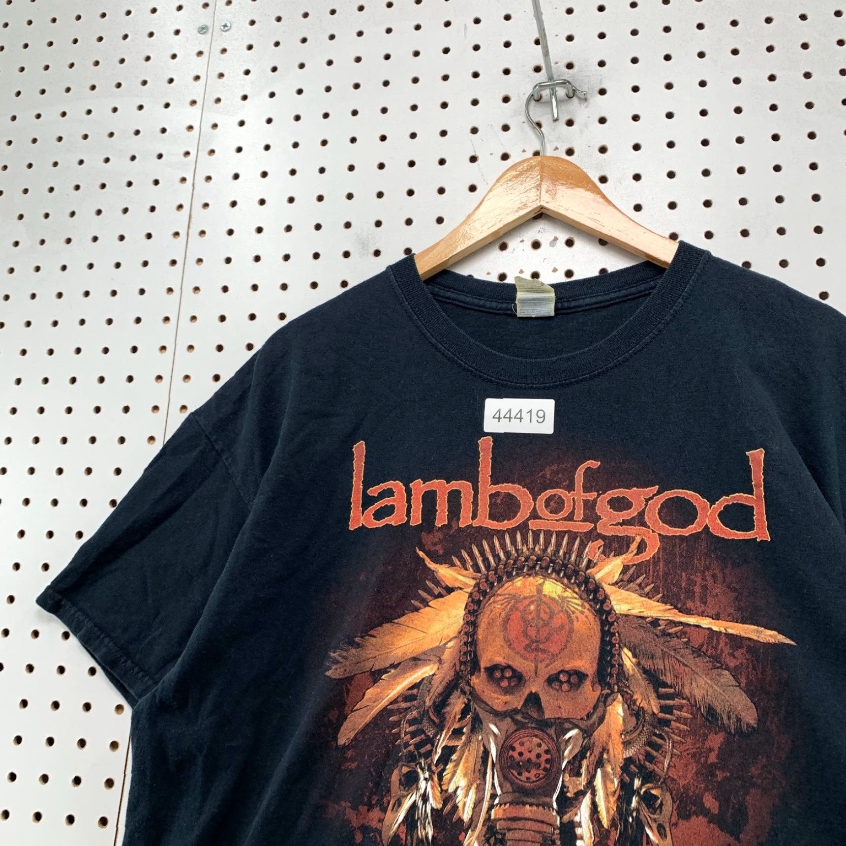 Gildan Lamb Of God T Shirt Mens XL Black Heavy Metal Rock Skull Goth TEE Size US XL / EU 56 / 4 - 7 Thumbnail