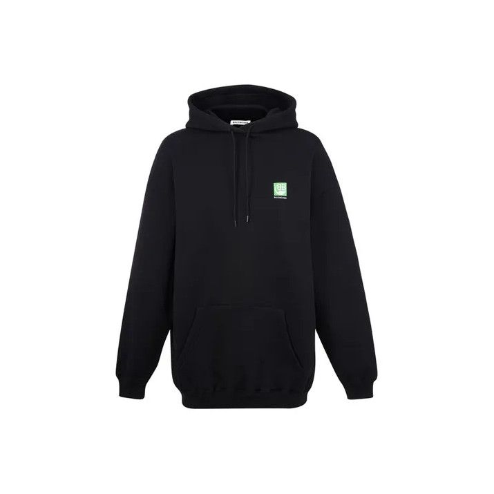 Balenciaga Balenciaga Black Eco-Friendly BB Print Hoodie Size US M / EU 48-50 / 2 - 1 Thumbnail