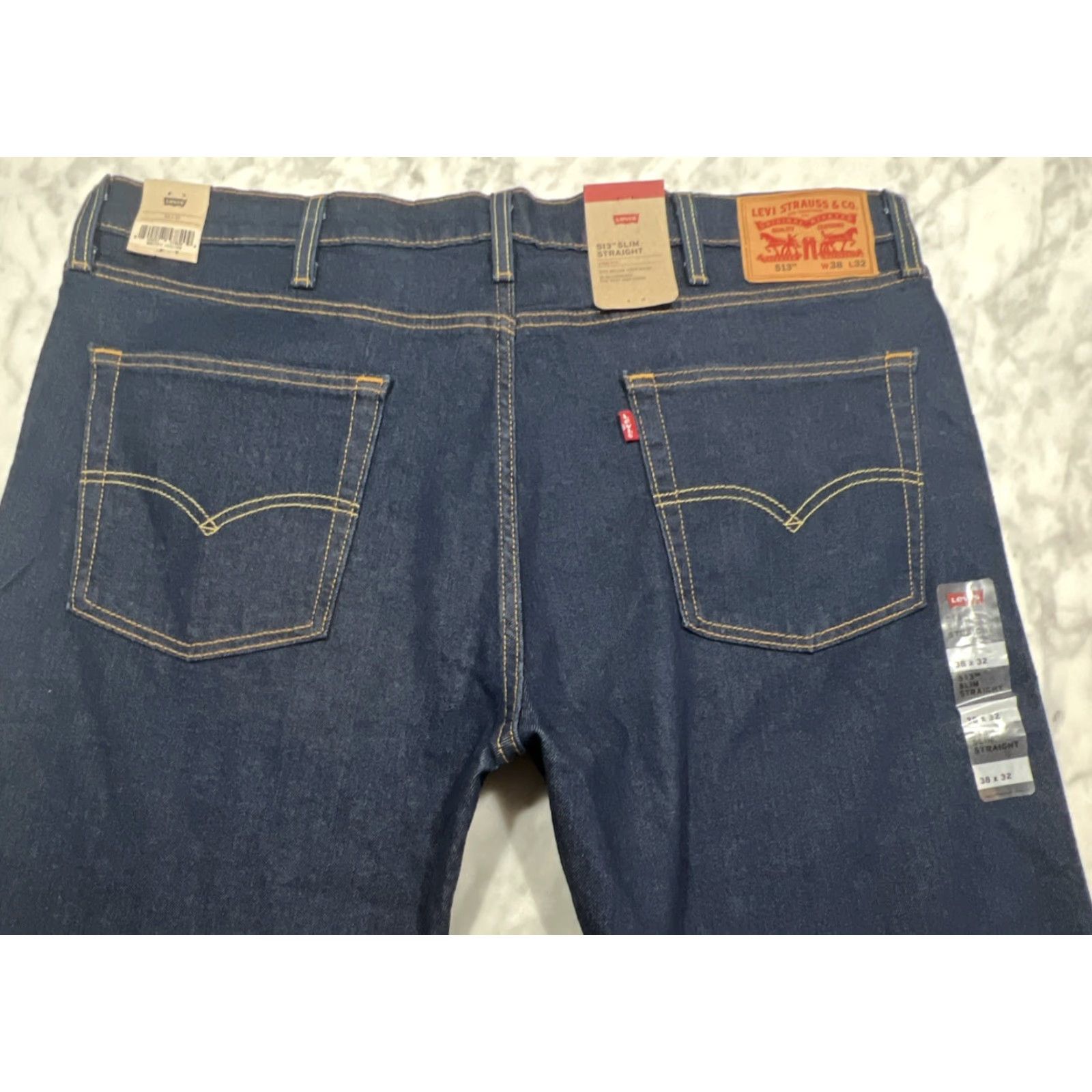 Levi's Levi’s 513 Slim Straight Jeans Men’s 38x32 Dark Blue Cotton NWT Denim 5-Pocket City Retro Classic Logo Size US 38 / EU 54 - 6 Thumbnail