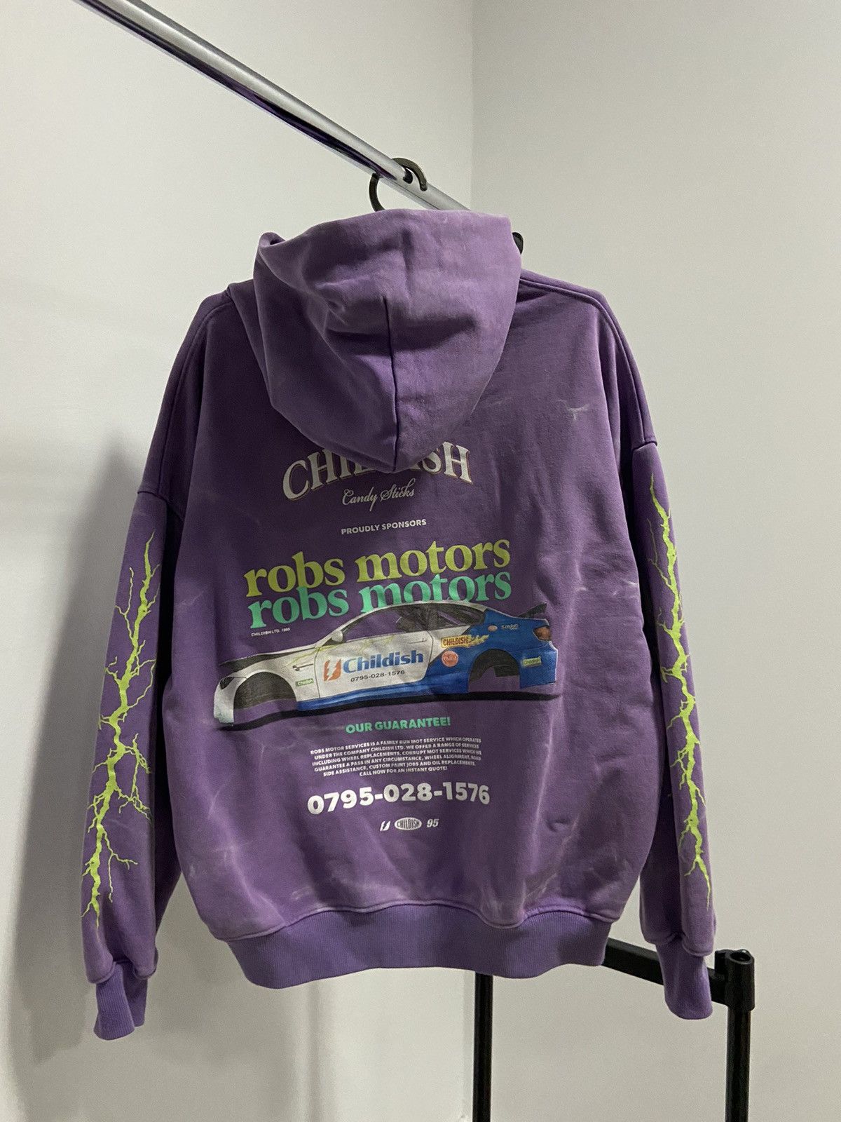 Japanese Brand × Vintage Childish vintage big logo hoodie robs motors Size US S / EU 44-46 / 1 - 1 Thumbnail