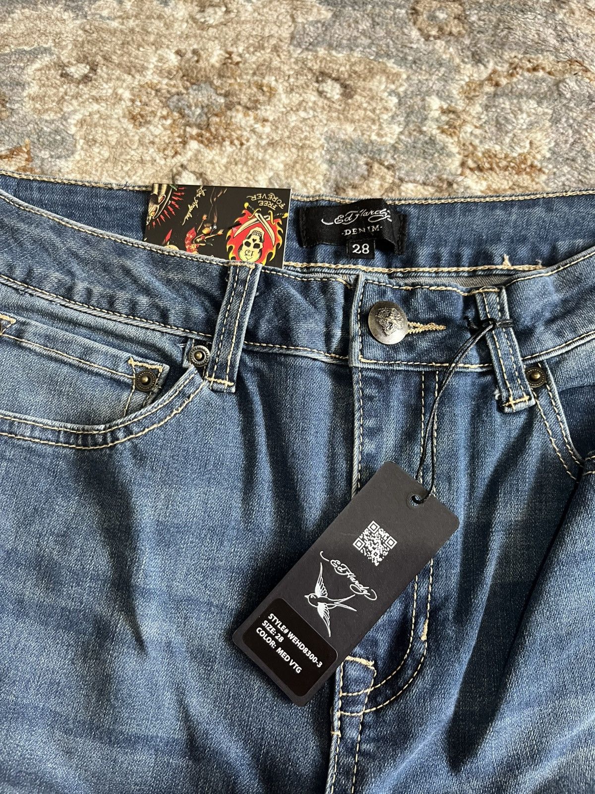 Ed Hardy EAGLE HEART BAGGY ED HARDY GRAPHIC JEANS 28x32 Size US 28 / EU 44 - 6 Thumbnail
