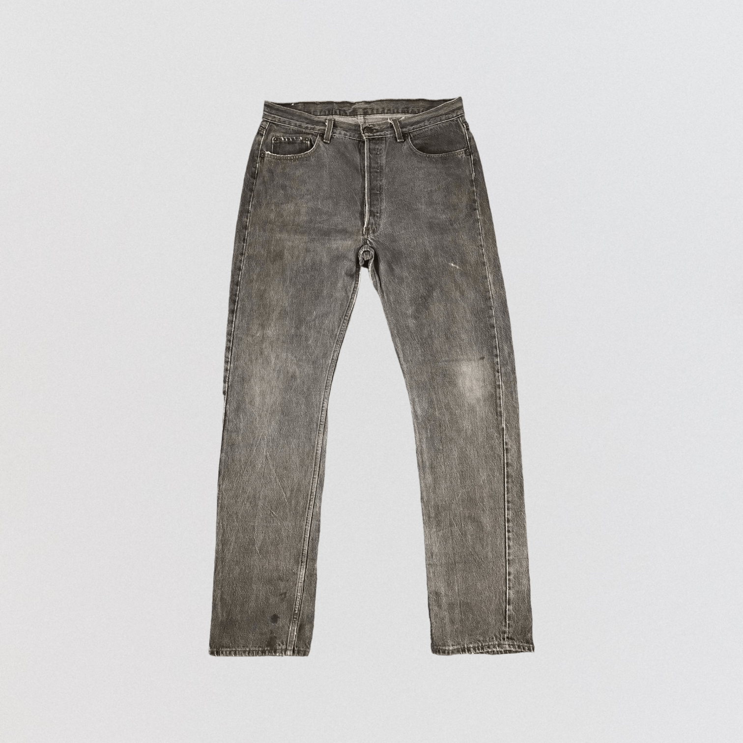 Image of 80's Faded Black Levis 501 Jeans-Jm925 in Grey, Men's (Size 35)